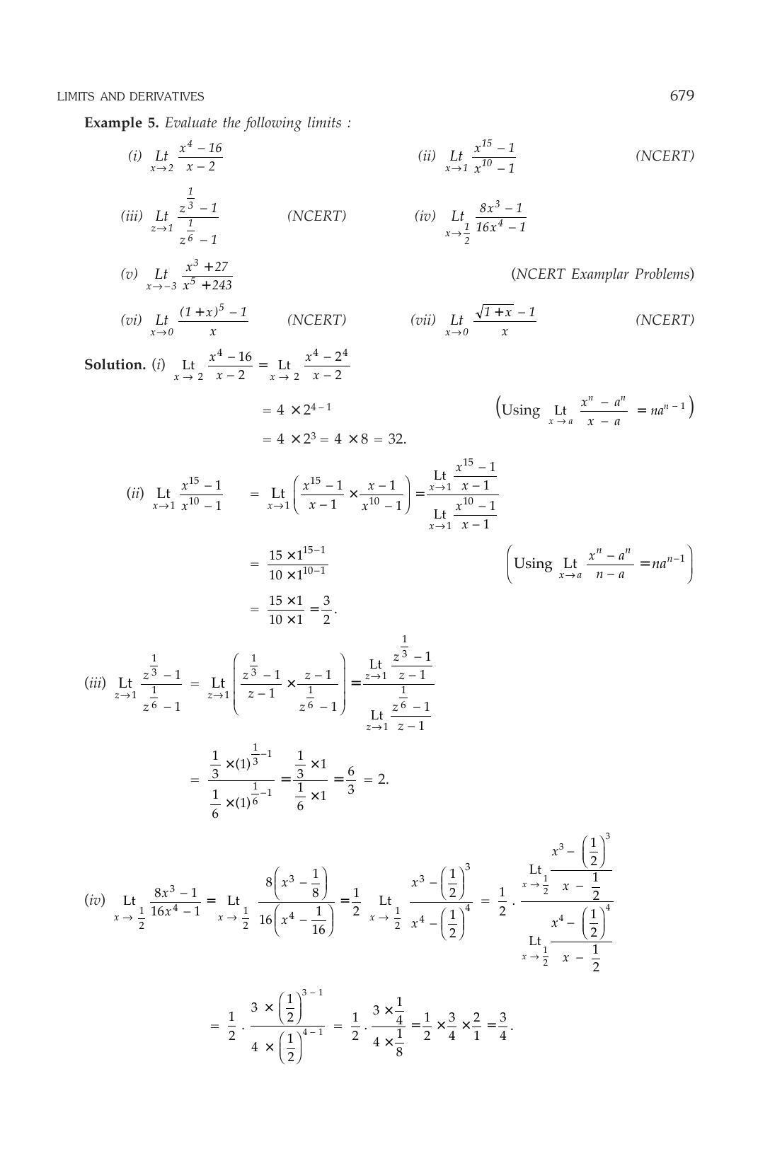 ML Aggarwal Class 11 Solutions: Limits and Derivatives - Page 9
