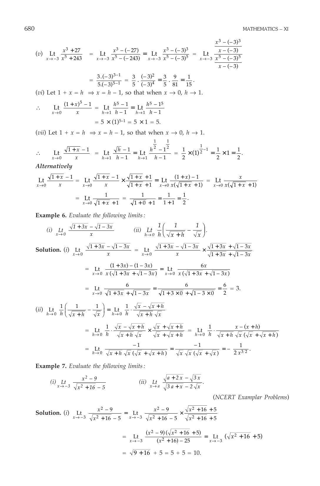 ML Aggarwal Class 11 Solutions: Limits and Derivatives - Page 10
