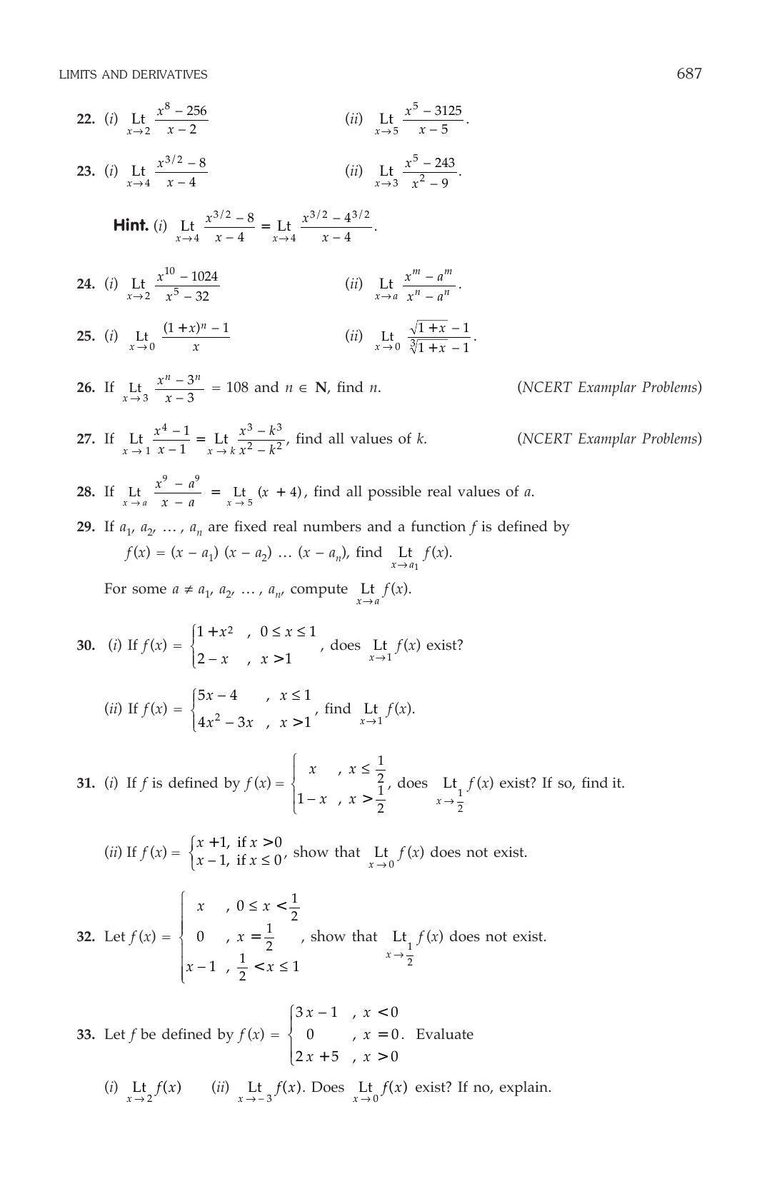 ML Aggarwal Class 11 Solutions: Limits and Derivatives - Page 17