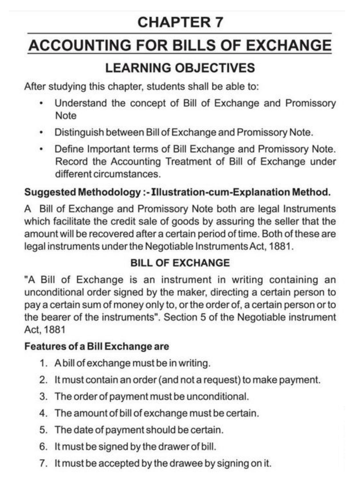 Class 11 Notes, Question & Practice Paper - Accountancy (Topic 7 : Accounting for Bills of Exchange) - Page 2