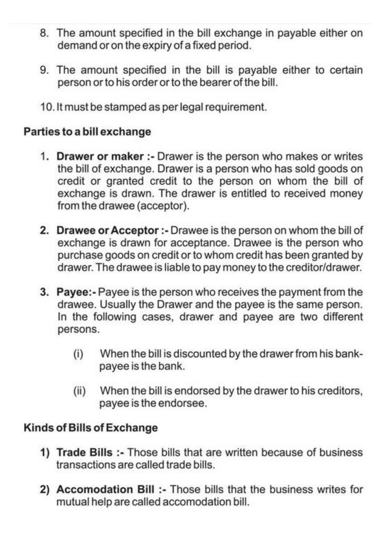 Class 11 Notes, Question & Practice Paper - Accountancy (Topic 7 : Accounting for Bills of Exchange) - Page 3
