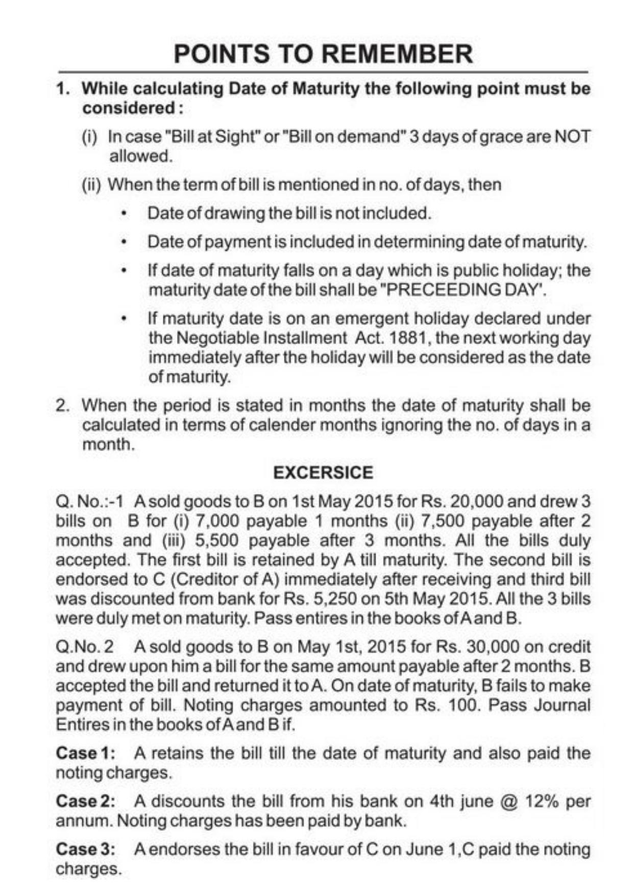 Class 11 Notes, Question & Practice Paper - Accountancy (Topic 7 : Accounting for Bills of Exchange) - Page 17