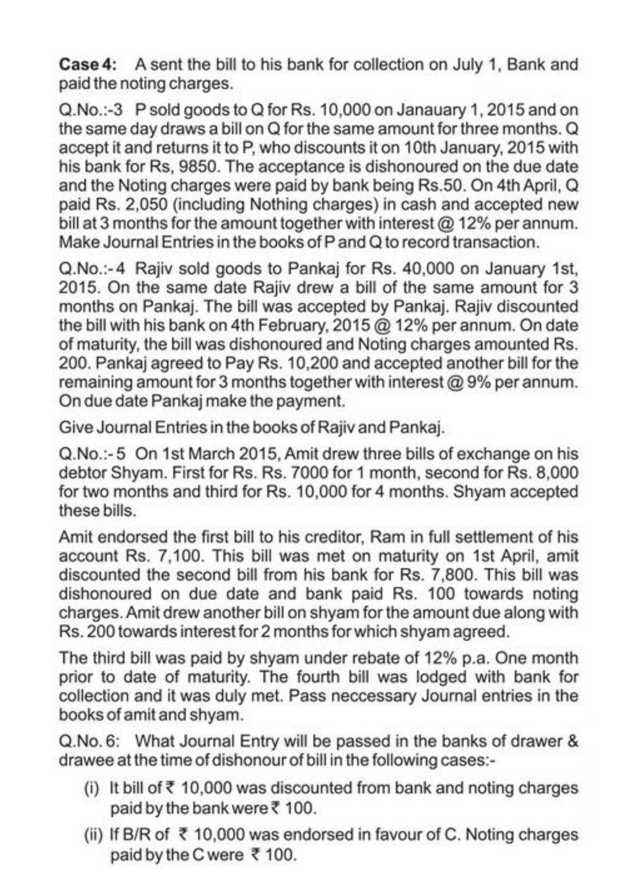 Class 11 Notes, Question & Practice Paper - Accountancy (Topic 7 : Accounting for Bills of Exchange) - Page 18
