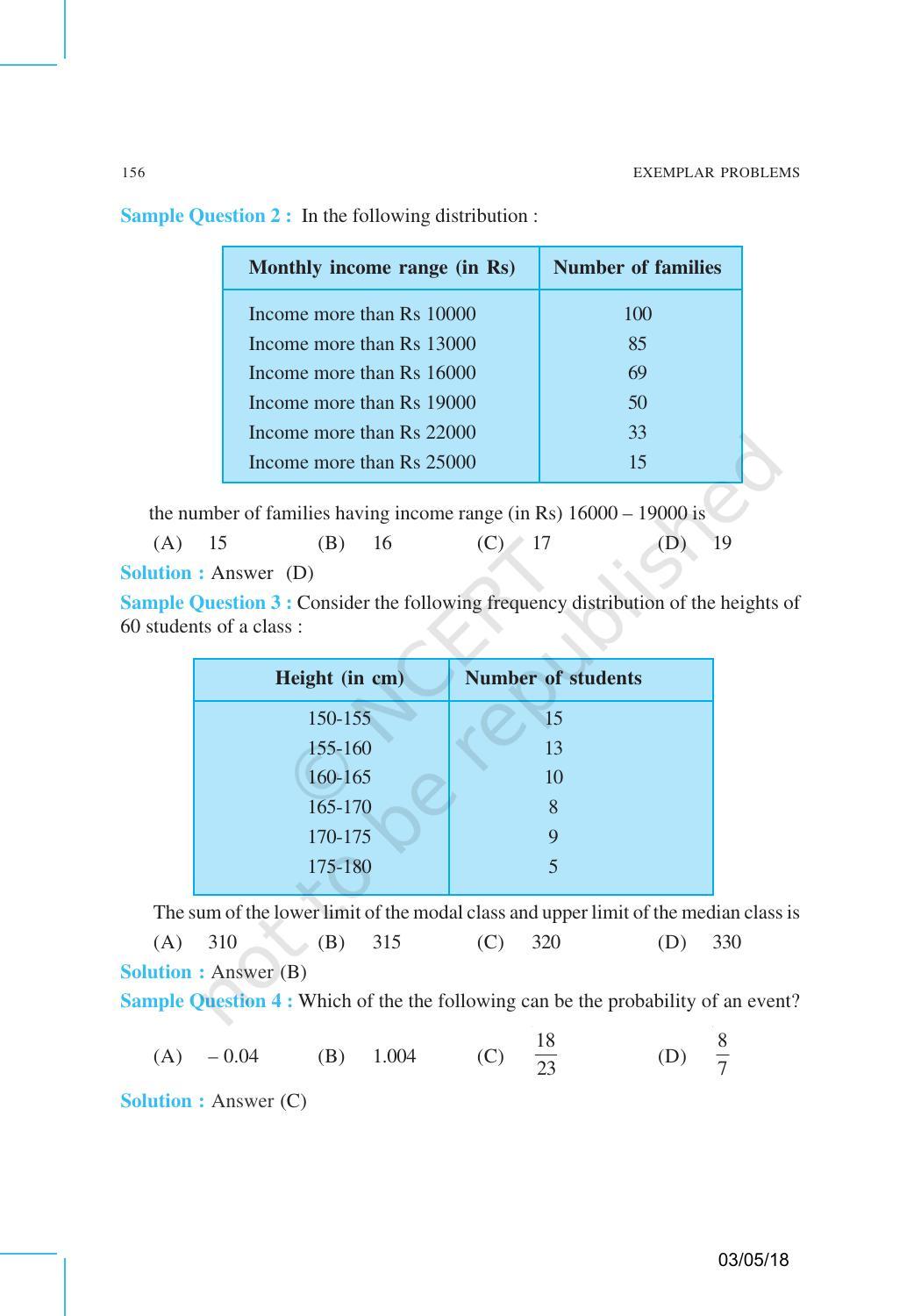 NCERT Exemplar Book for Class 10 Maths: Chapter 13 Statistics and Probability - Page 4