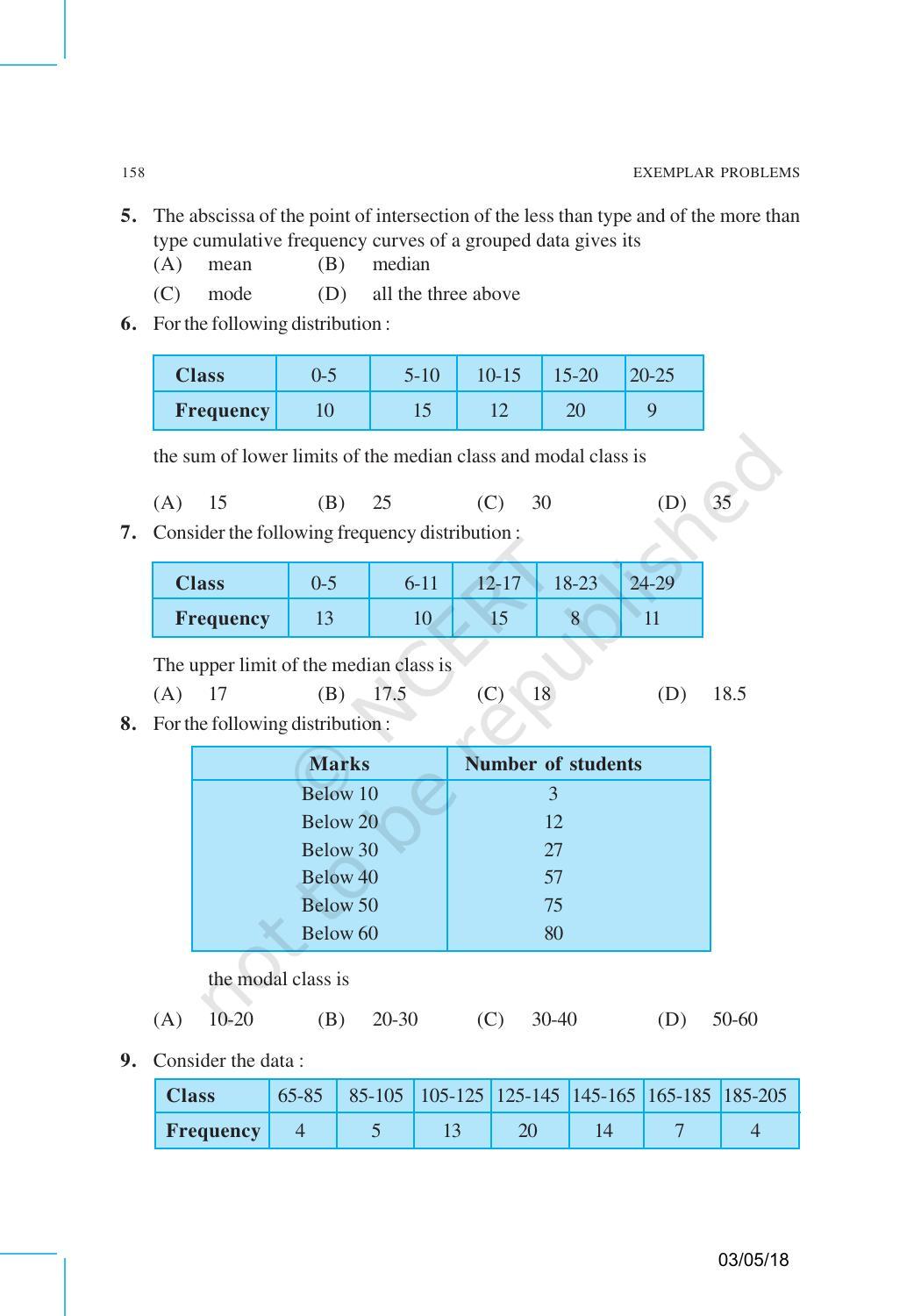 NCERT Exemplar Book for Class 10 Maths: Chapter 13 Statistics and Probability - Page 6