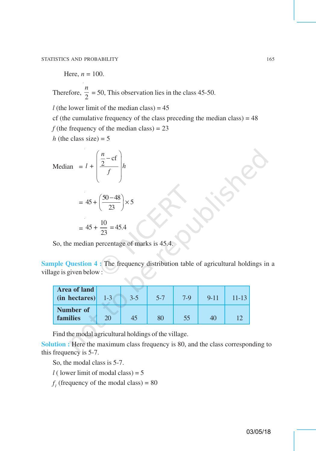 NCERT Exemplar Book for Class 10 Maths: Chapter 13 Statistics and Probability - Page 13