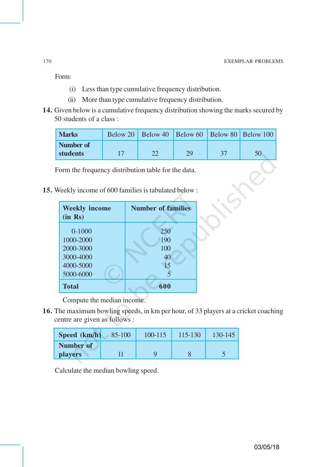 NCERT Exemplar Book for Class 10 Maths: Chapter 13 Statistics and Probability - Page 18