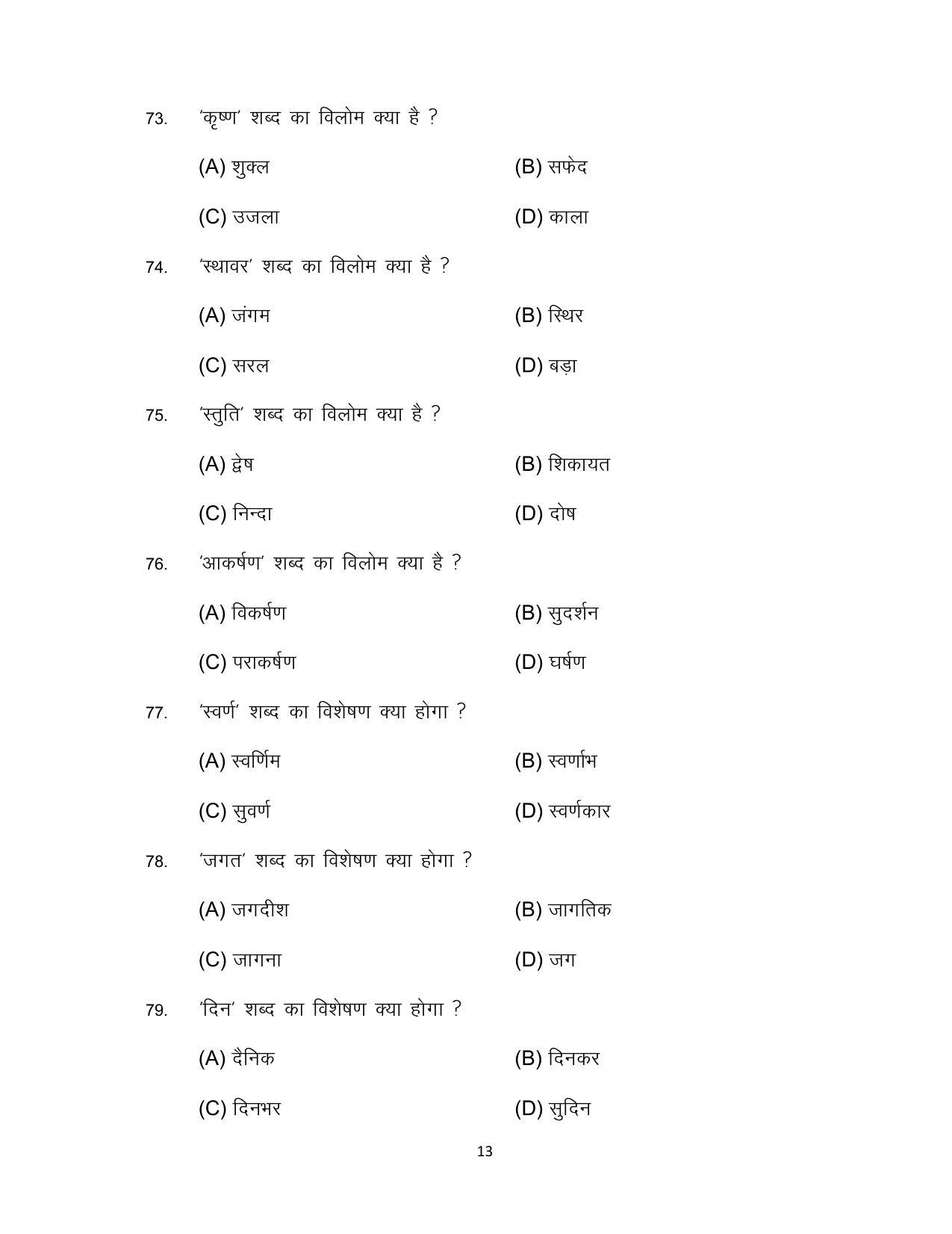 Bihar Board Class 12 Hindi (Arts) Model Paper - Page 13