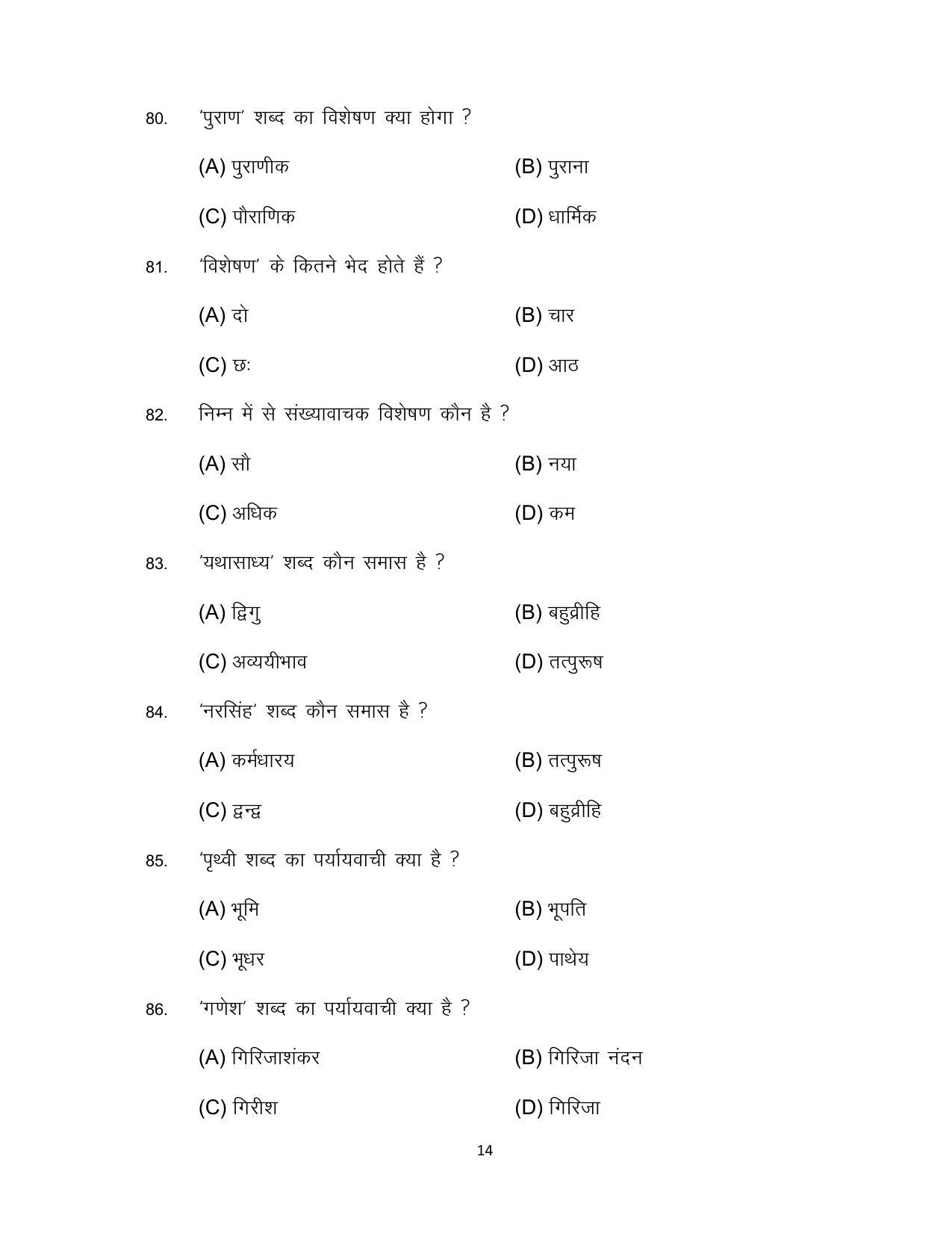 Bihar Board Class 12 Hindi (Arts) Model Paper - Page 14