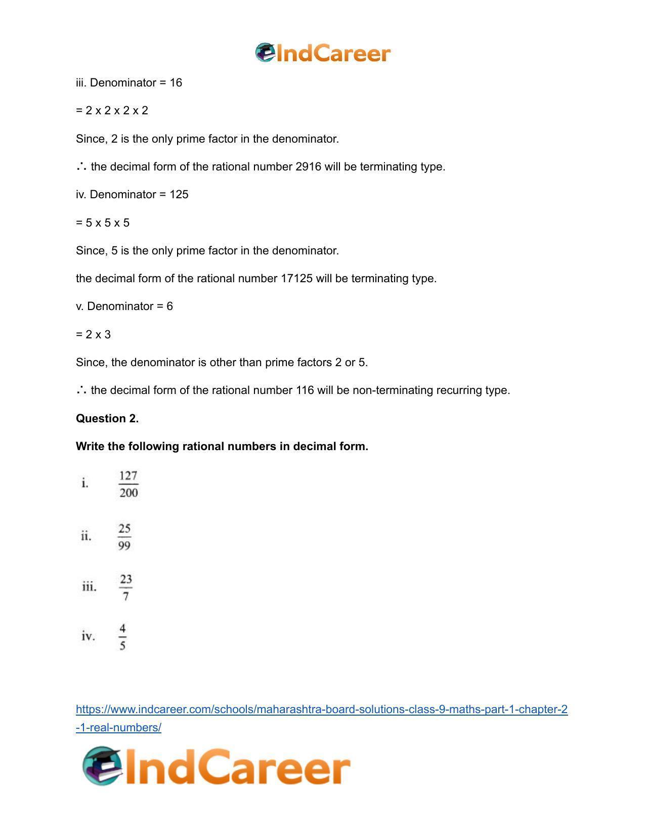Maharashtra Board Solutions Class 9-Maths (Part 1): Chapter 2.1- Real Numbers - Page 3