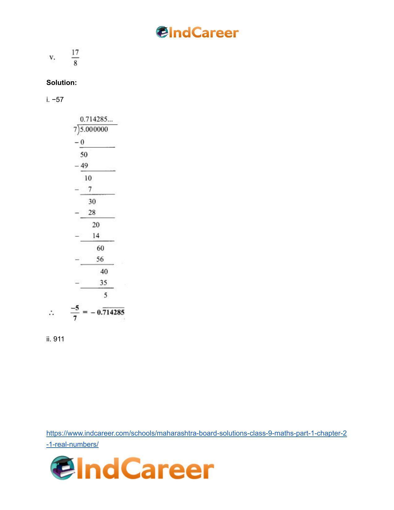 Maharashtra Board Solutions Class 9-Maths (Part 1): Chapter 2.1- Real Numbers - Page 4