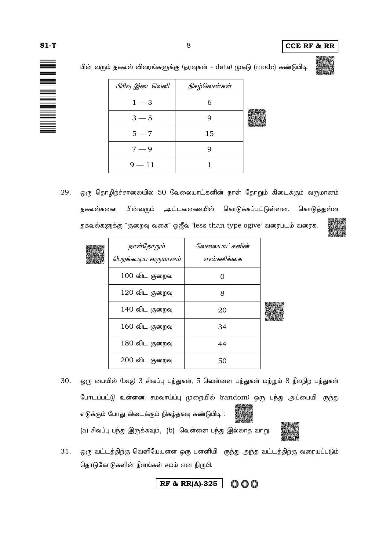 Karnataka SSLC Mathematics Tamil Medium-A Question Paper 2020 - Page 8