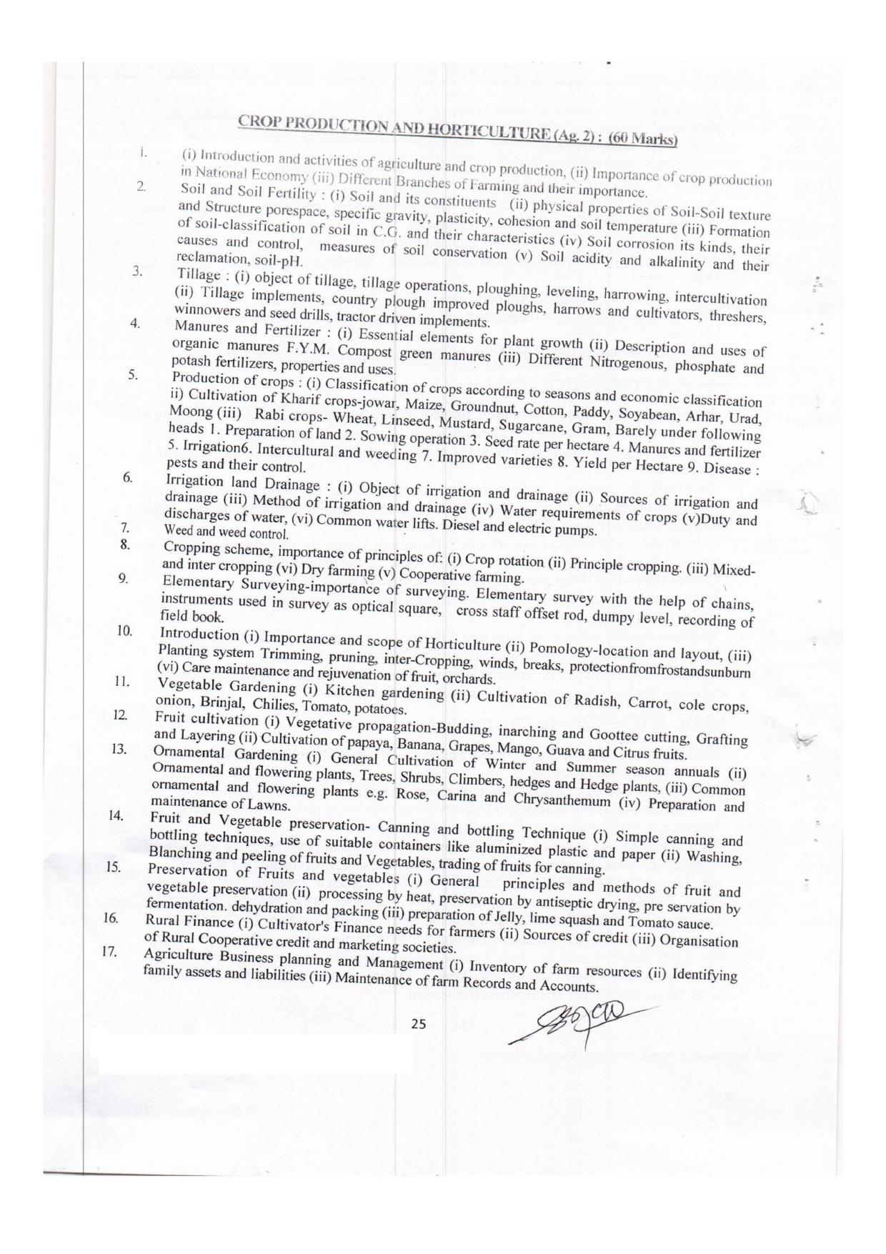 CG PVPT Syllabus for PAT/PVPT Agriculture - Page 4