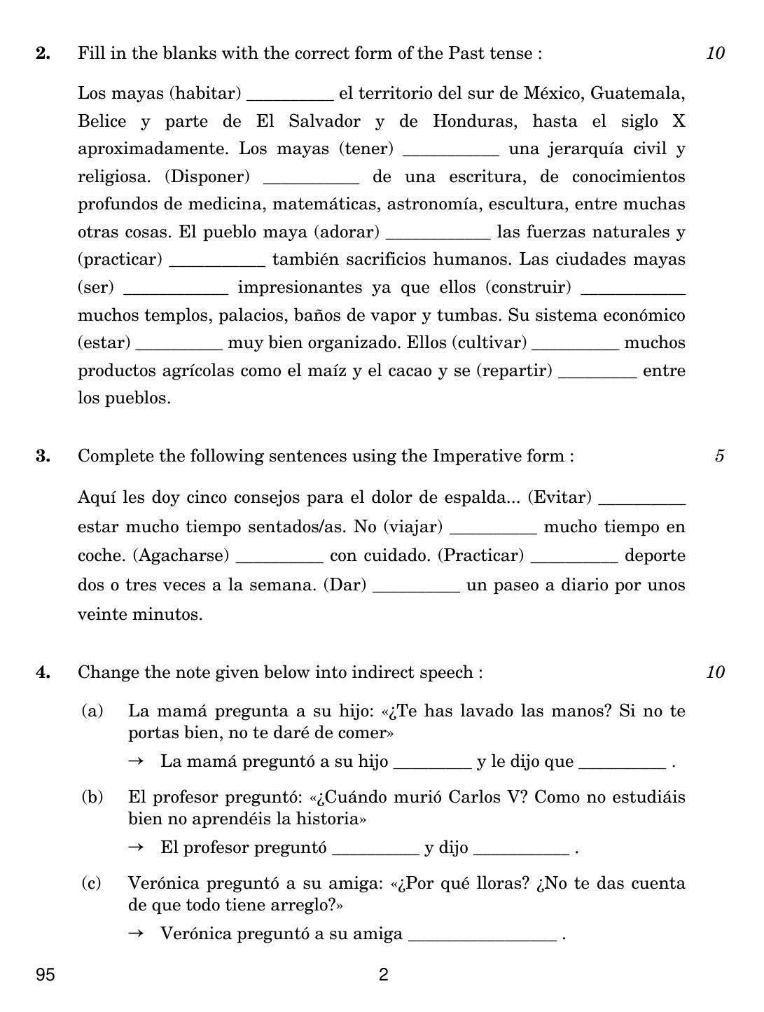 CBSE Class 12 95 SPANISH 2018 Question Paper - Page 2