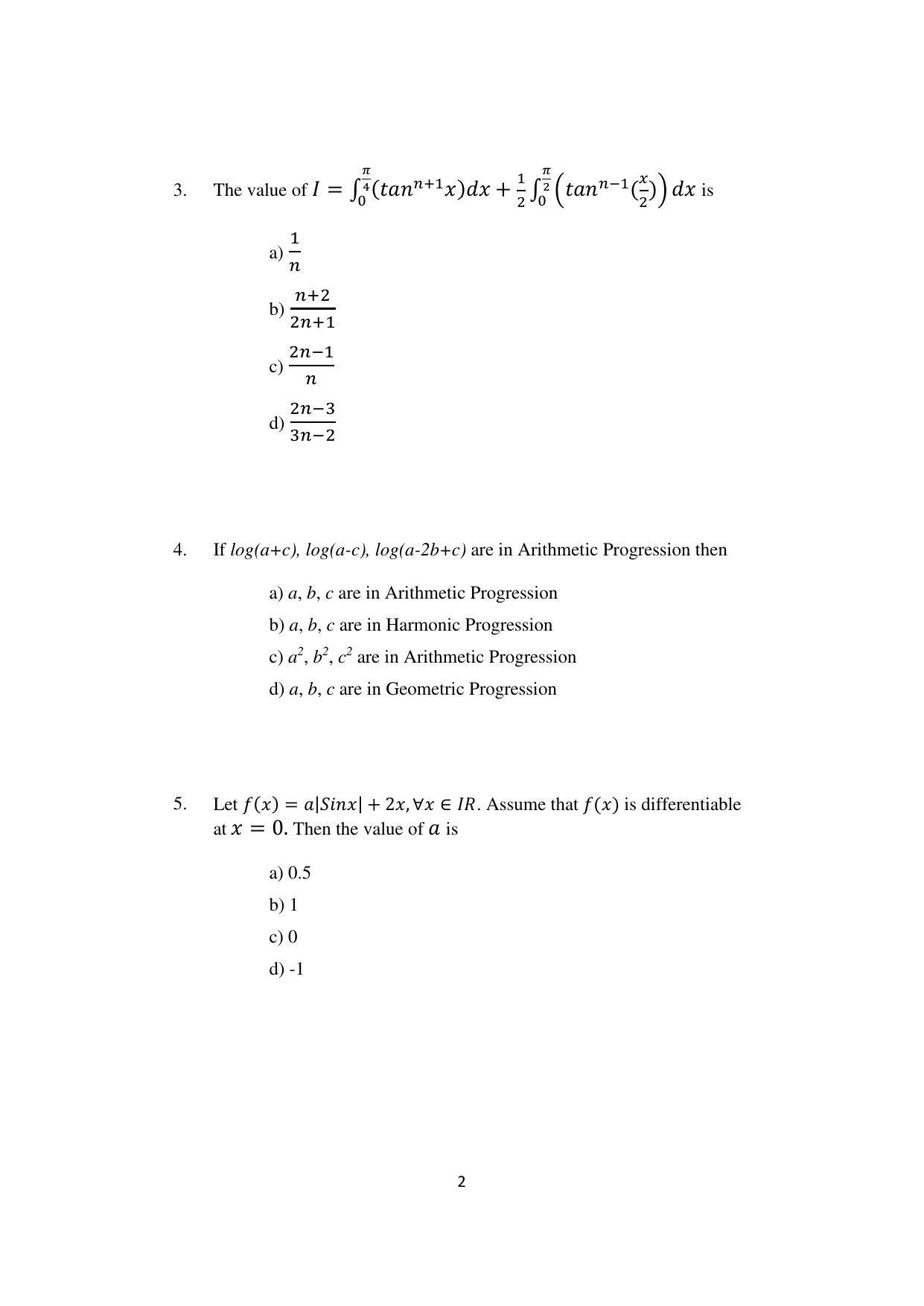 ISI Admission Test JRF in Geology GEA 2021 Sample Paper - Page 2