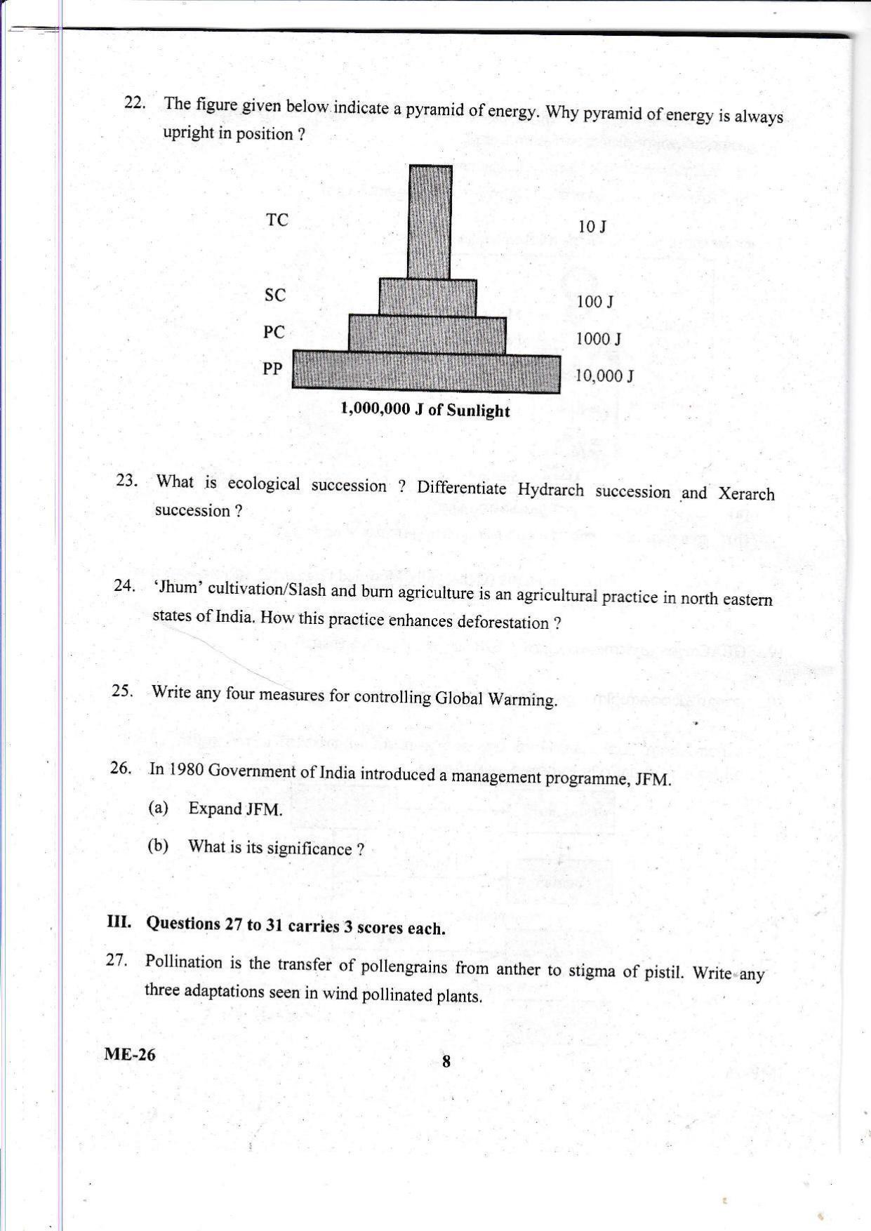 Kerala Plus Two 2021 Biology Model Question Paper - Page 8