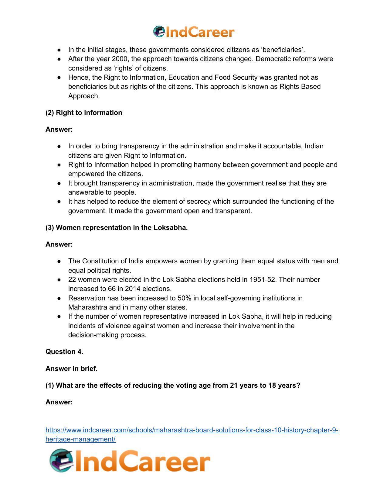 Maharashtra Board Solutions for Class 10- Political Science: Chapter 1- Working of the Constitution - Page 5