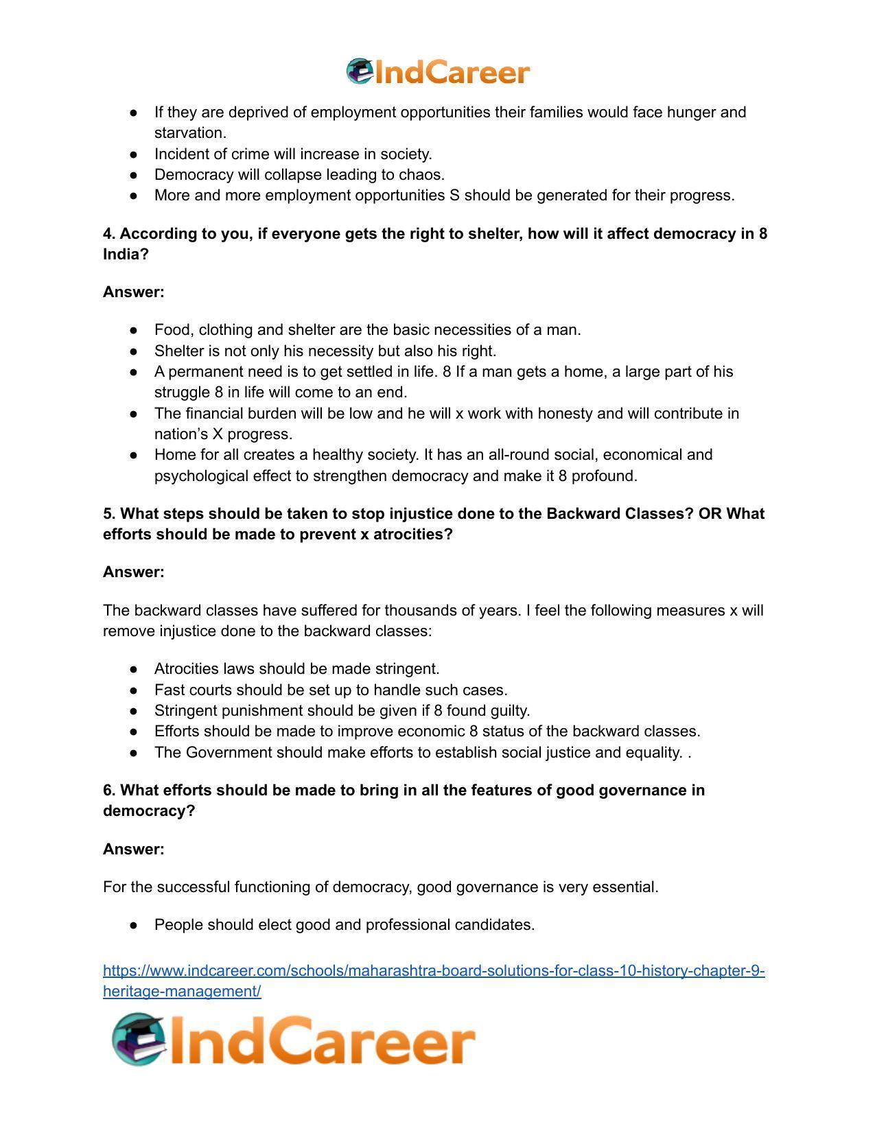 Maharashtra Board Solutions for Class 10- Political Science: Chapter 1- Working of the Constitution - Page 16