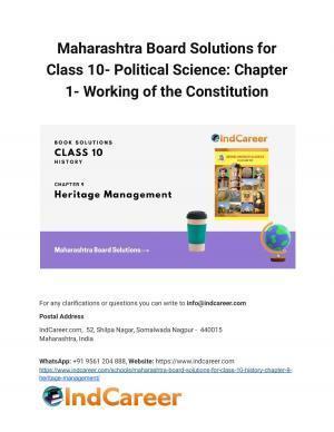 Maharashtra Board Solutions for Class 10- Political Science: Chapter 1- Working of the Constitution