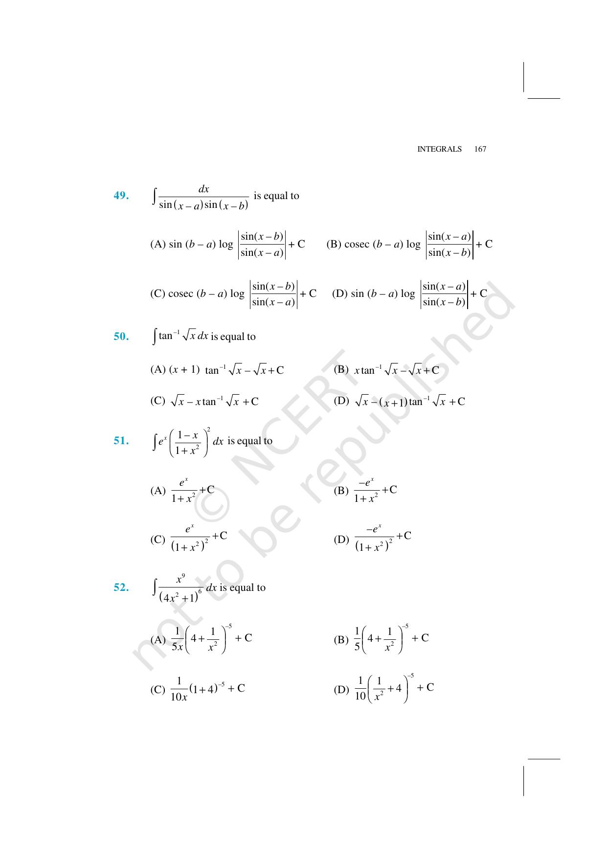 NCERT Exemplar Class 12: Mathematics Unit 7 (Integrals) - Page 25