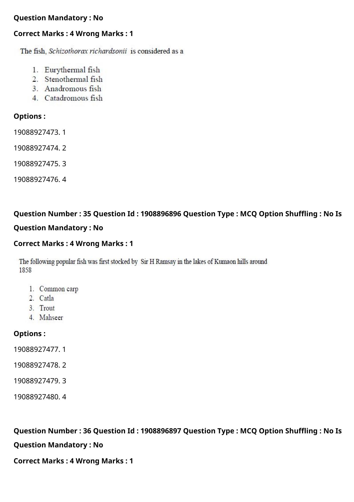 ICAR AIEEA PG 2021 FISHERIES SCIENCES Question Paper - Page 19