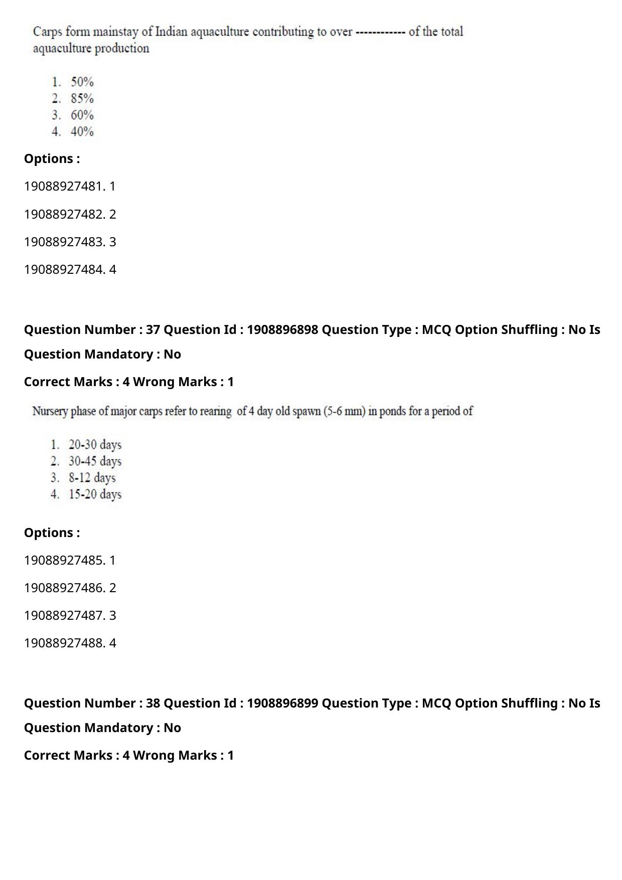 ICAR AIEEA PG 2021 FISHERIES SCIENCES Question Paper - Page 20