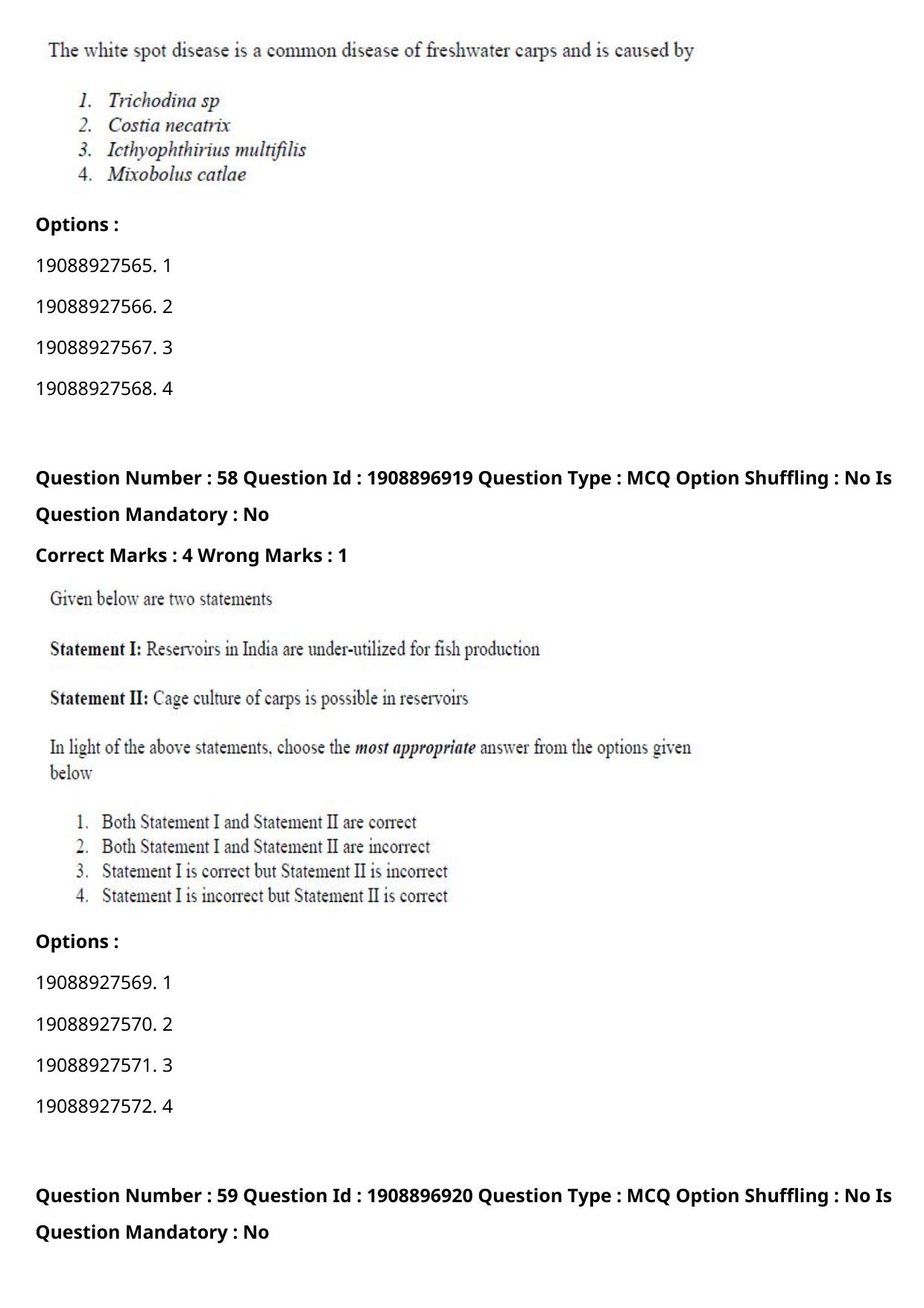 ICAR AIEEA PG 2021 FISHERIES SCIENCES Question Paper - Page 31