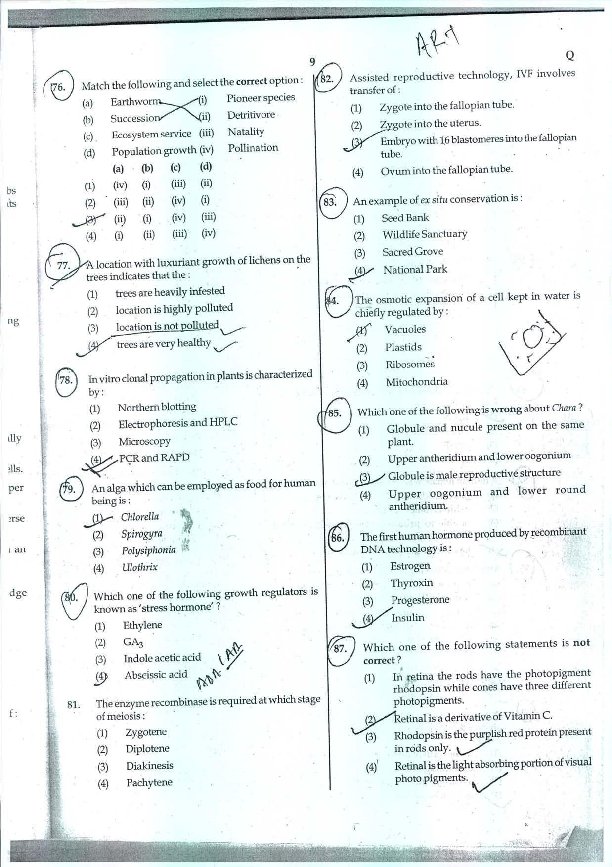 NEET Code Q 2014 Question Paper IndCareer Docs