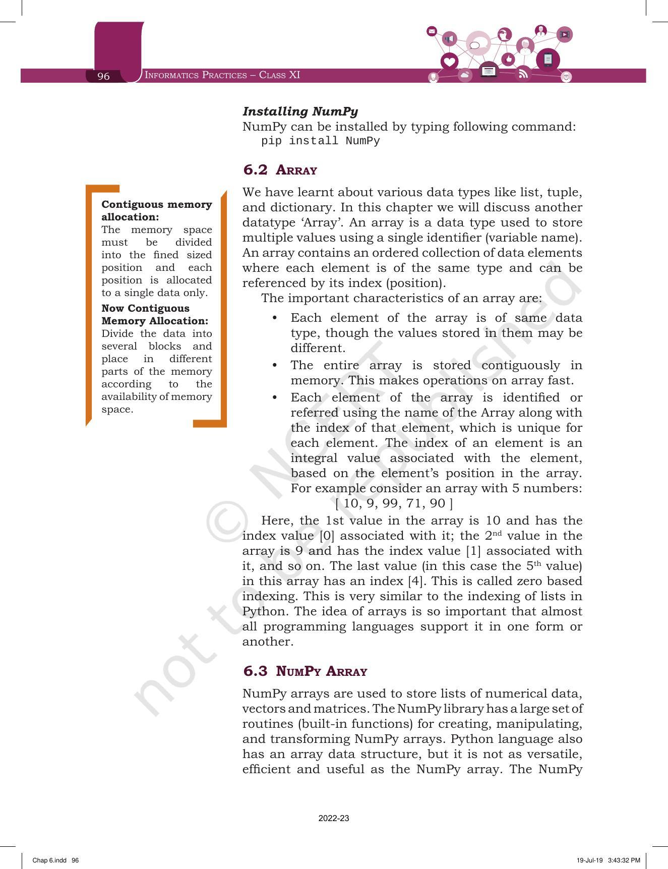NCERT Book for Class 11 Informatics Practices Chapter 6 Introduction of Numpy - Page 2