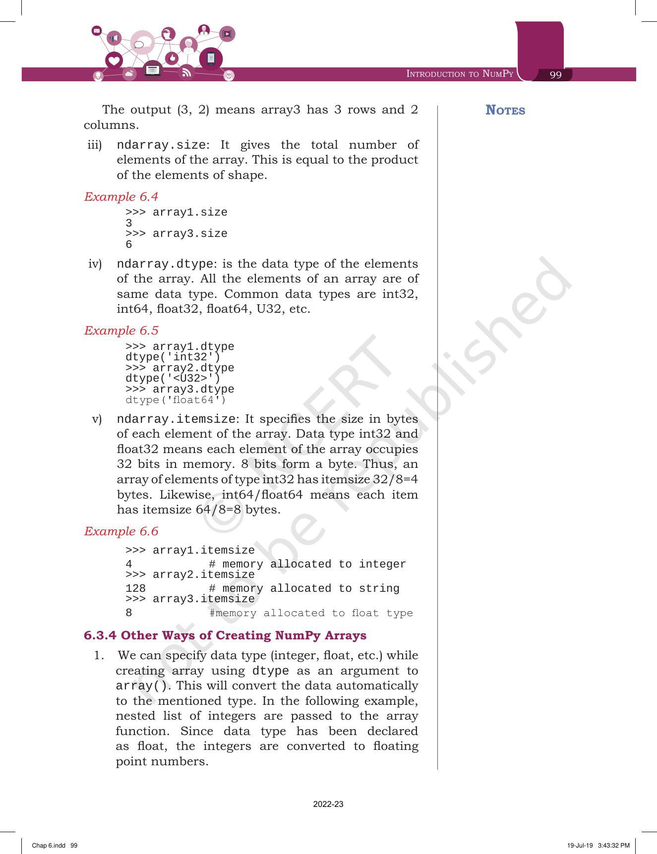 NCERT Book for Class 11 Informatics Practices Chapter 6 Introduction of Numpy - Page 5