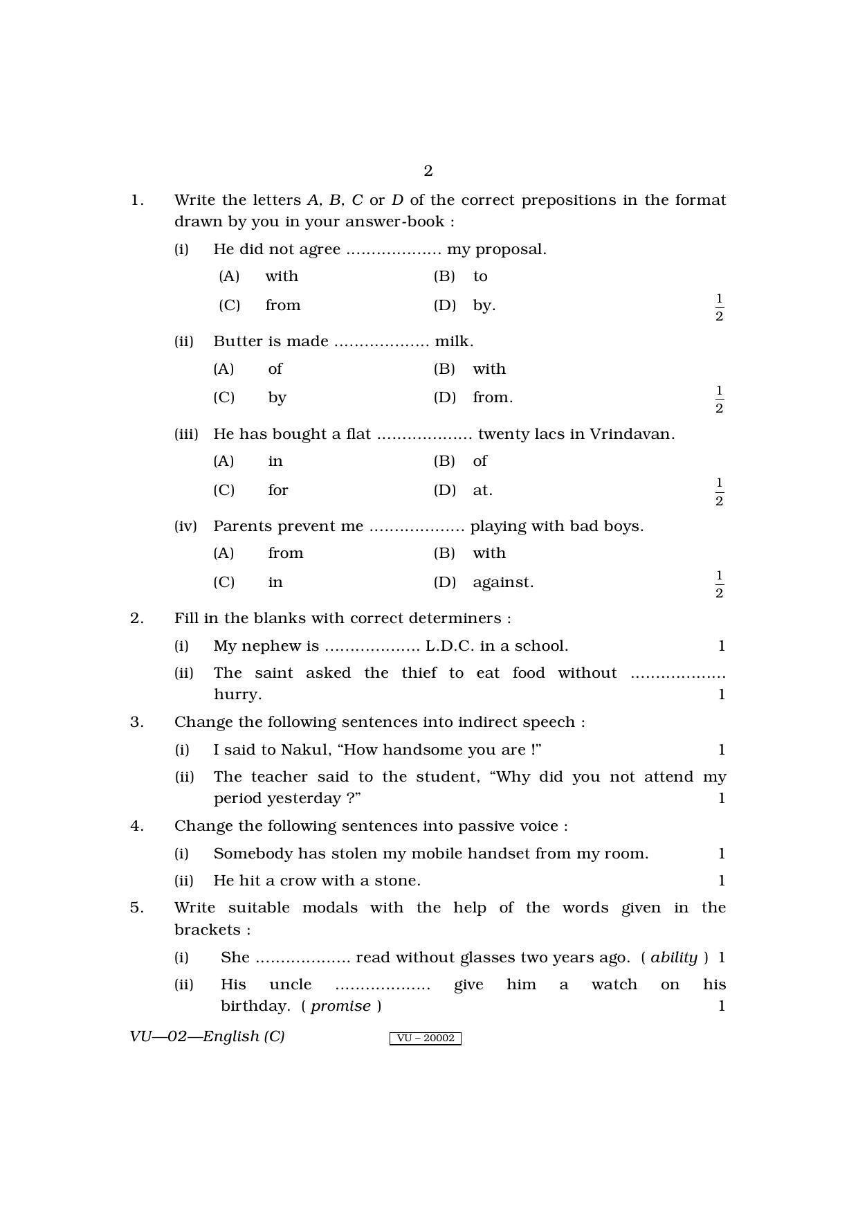 RBSE 2010 English Varishtha Upadhyay Question Paper - Page 2