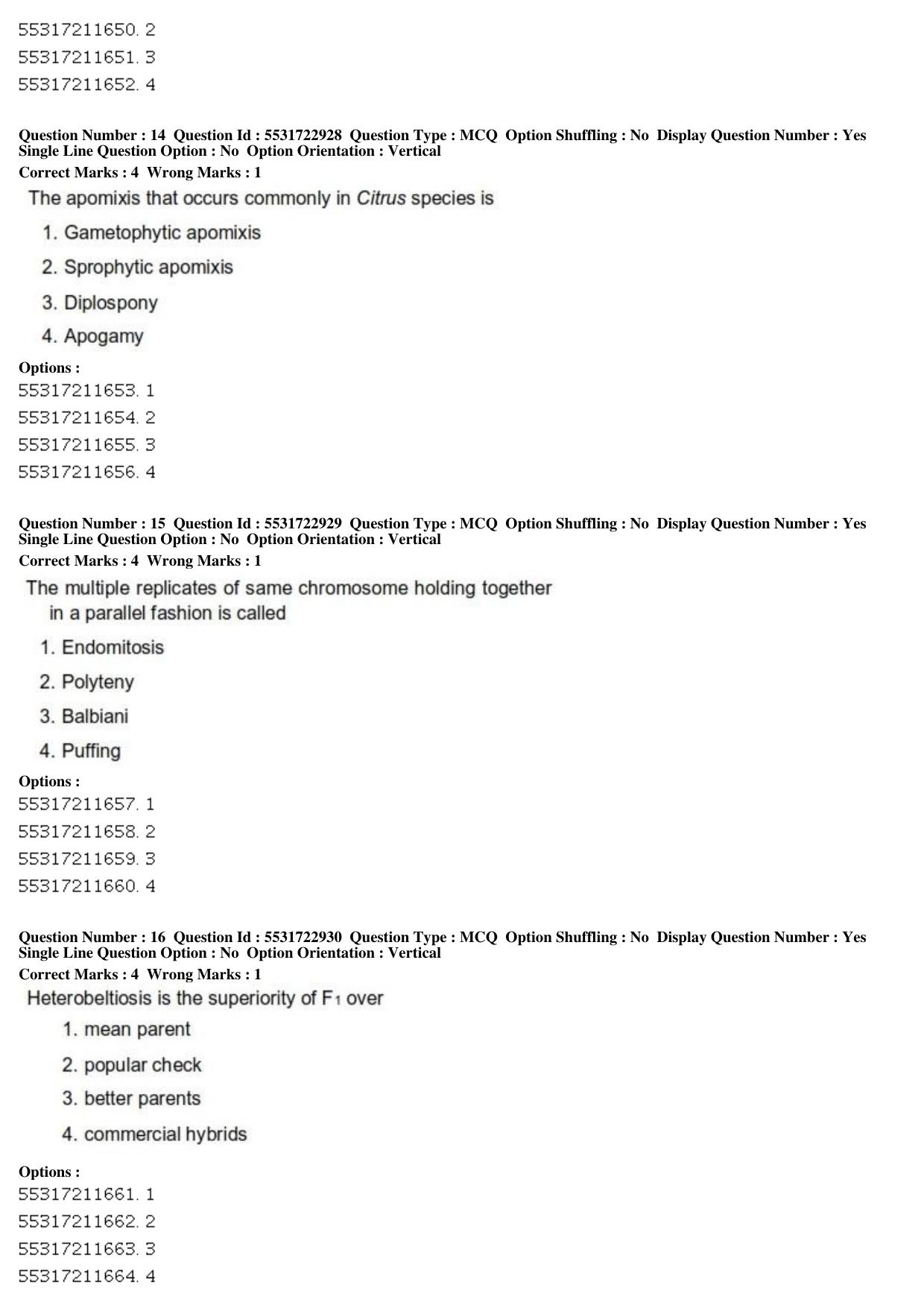 ICAR AIEEA PG 2019 PLANT SCIENCES Question Paper - Page 6