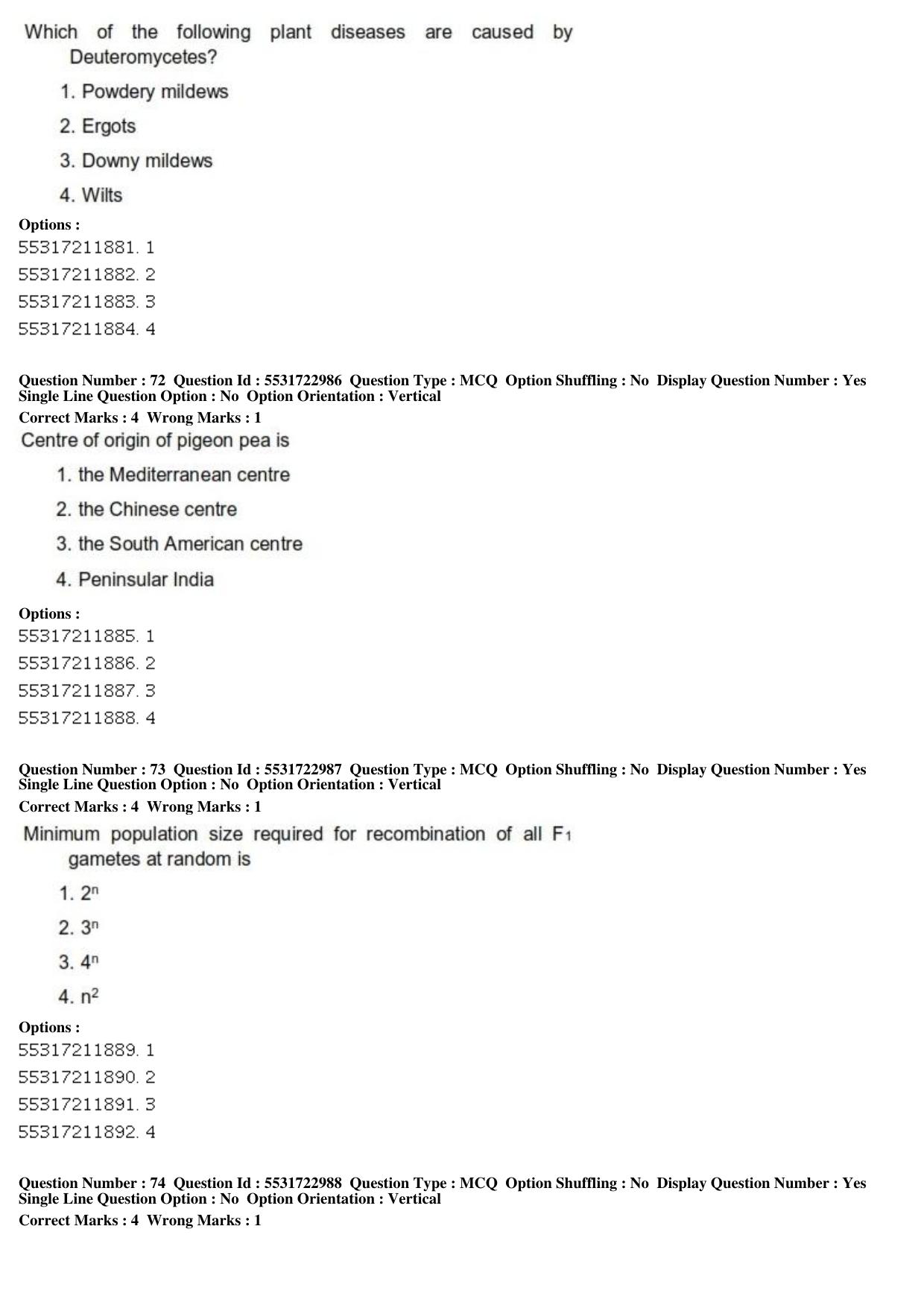 ICAR AIEEA PG 2019 PLANT SCIENCES Question Paper - Page 25