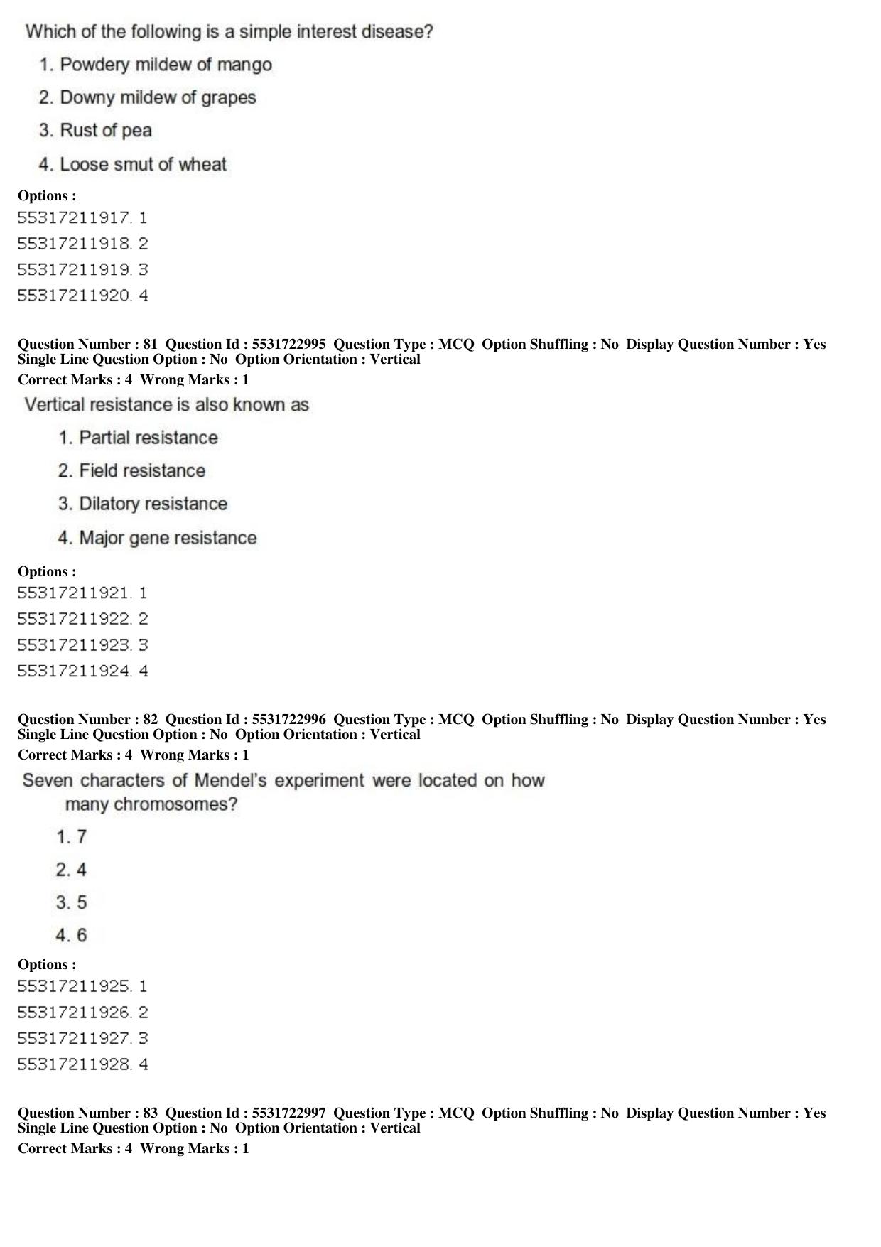 ICAR AIEEA PG 2019 PLANT SCIENCES Question Paper - Page 28