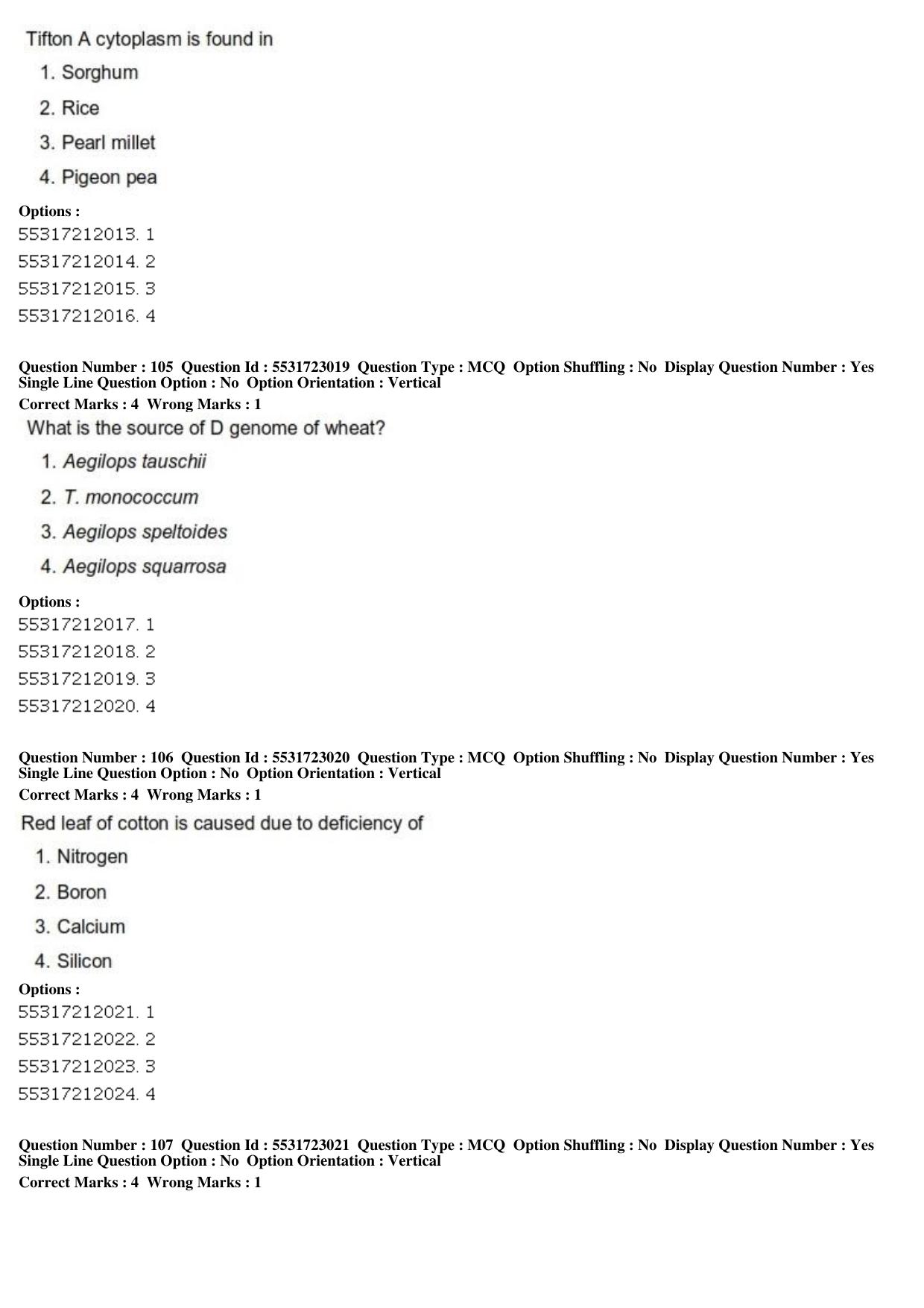 ICAR AIEEA PG 2019 PLANT SCIENCES Question Paper - Page 36