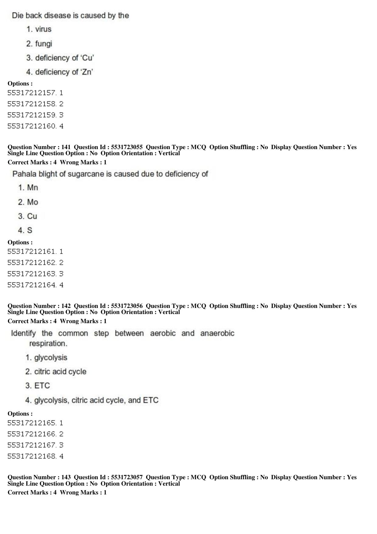 ICAR AIEEA PG 2019 PLANT SCIENCES Question Paper - Page 48