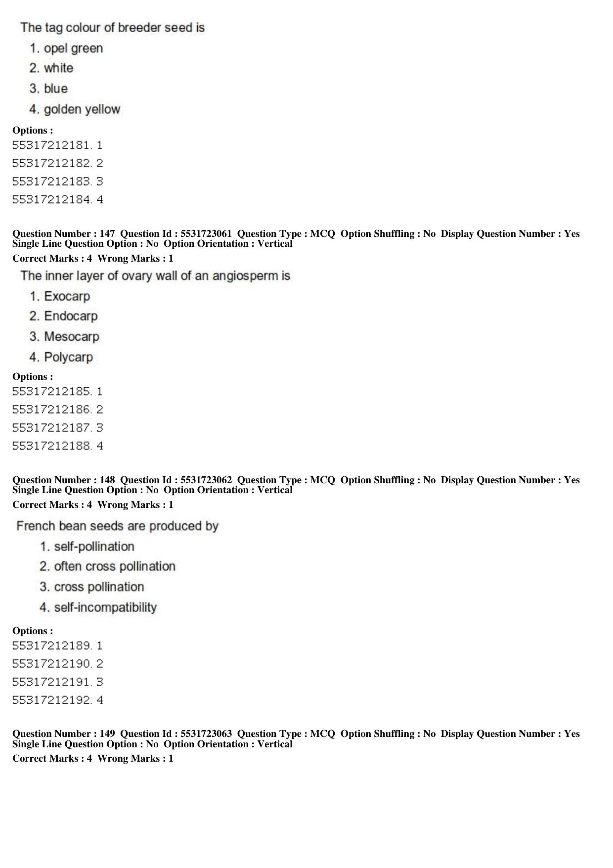 ICAR AIEEA PG 2019 PLANT SCIENCES Question Paper - Page 50