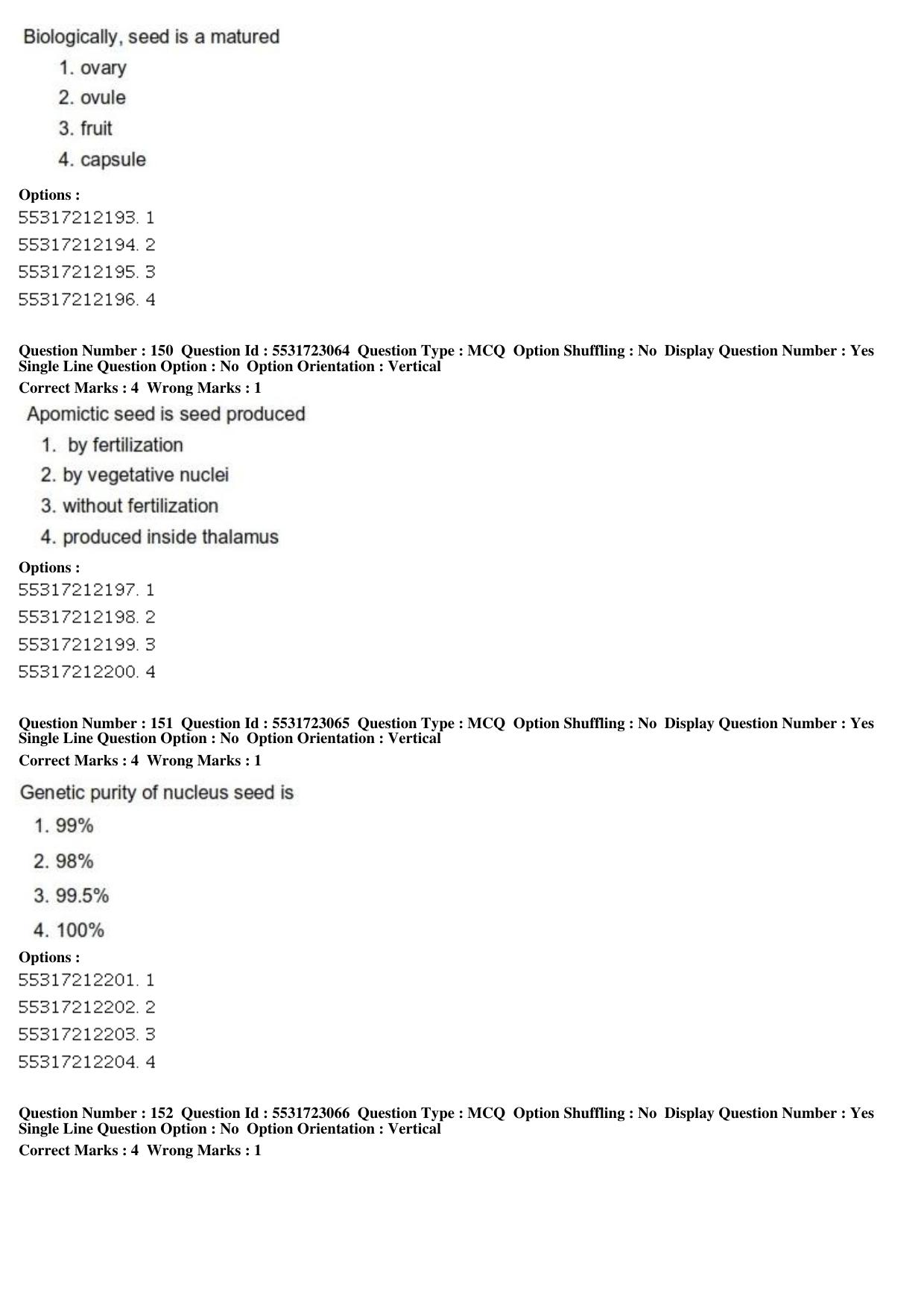 ICAR AIEEA PG 2019 PLANT SCIENCES Question Paper - Page 51