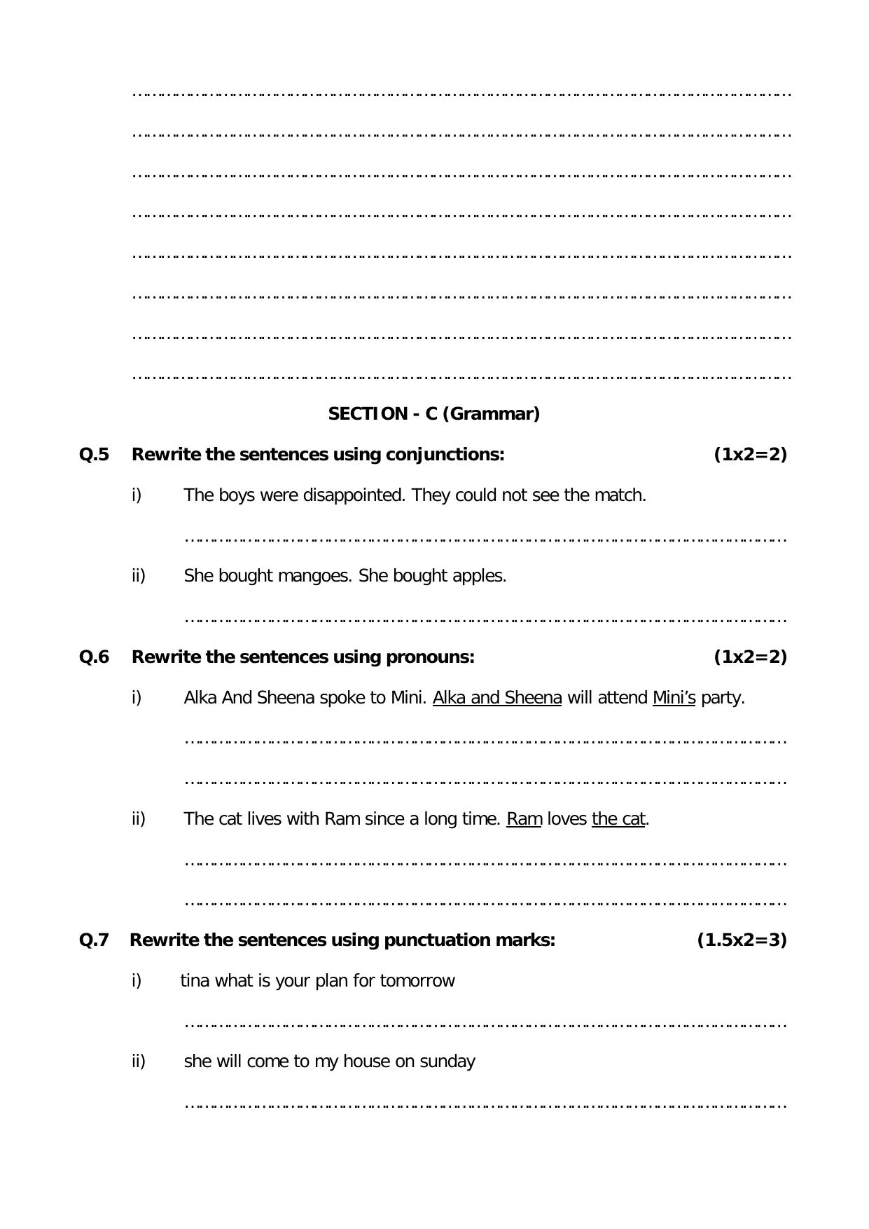 Worksheet for Class 4 English Assignment 9 - Page 6
