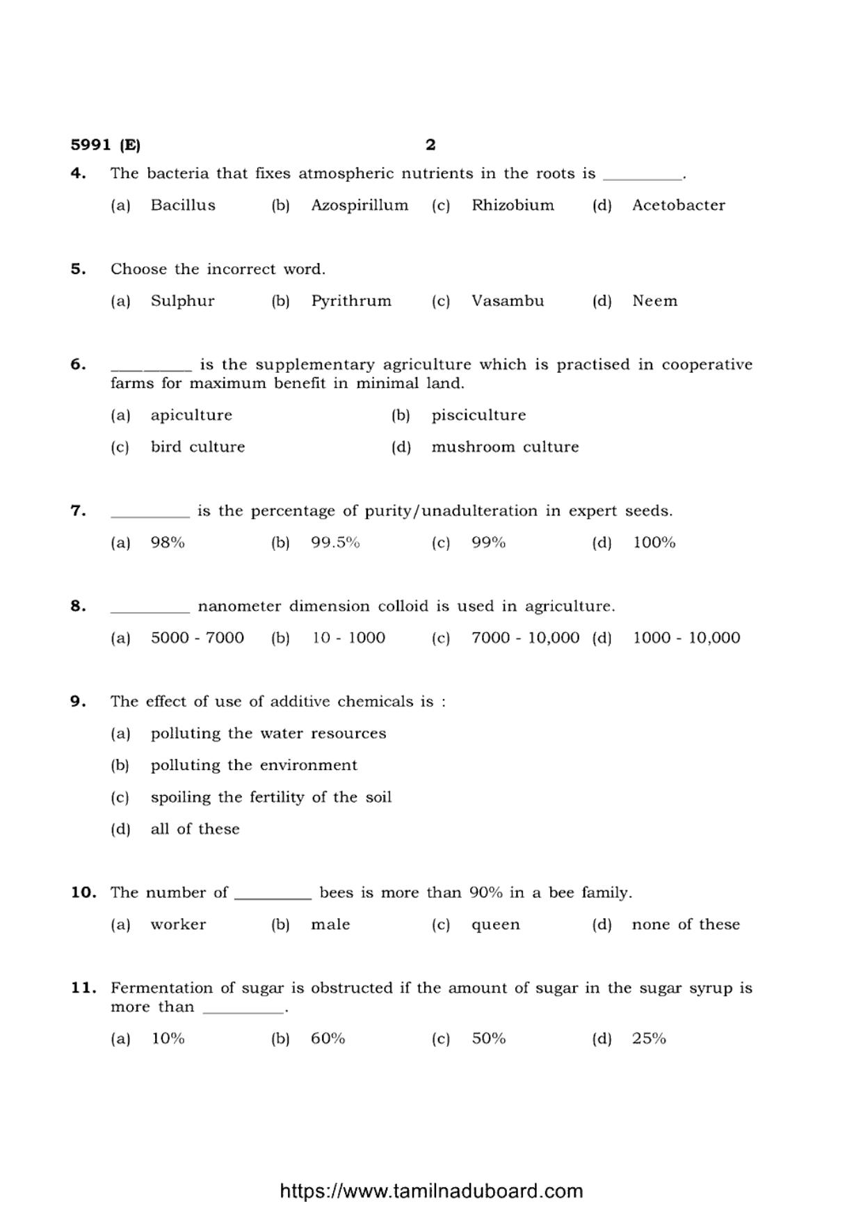 TN Class 12 Agricultural Science 5991 Question Papers 2022 - Page 2