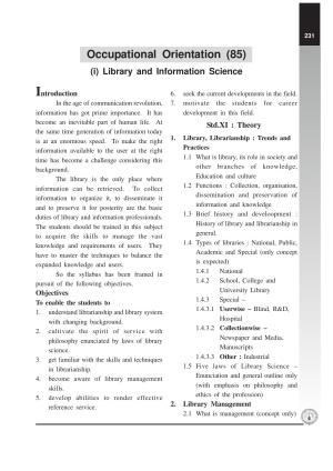 Maharashtra HSC Occupational Orientation Syllabus