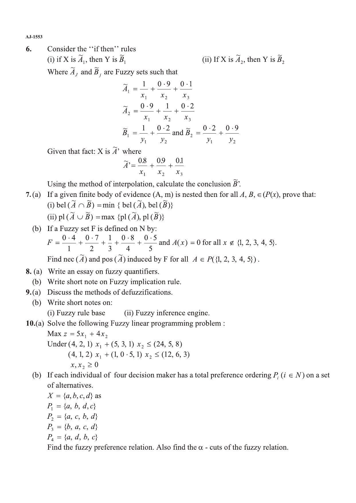 Bilaspur University Question Paper 2021-2022:M.Sc (Final) Mathematics Fuzzy Sets And Their Applications Paper 1 - Page 2