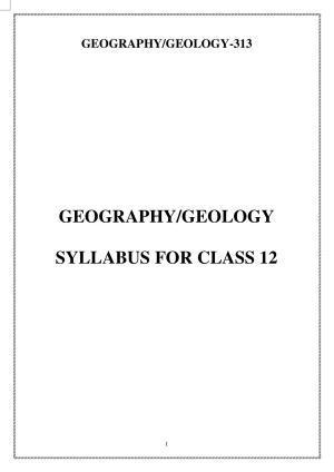 CUET Syllabus for Geography (English)