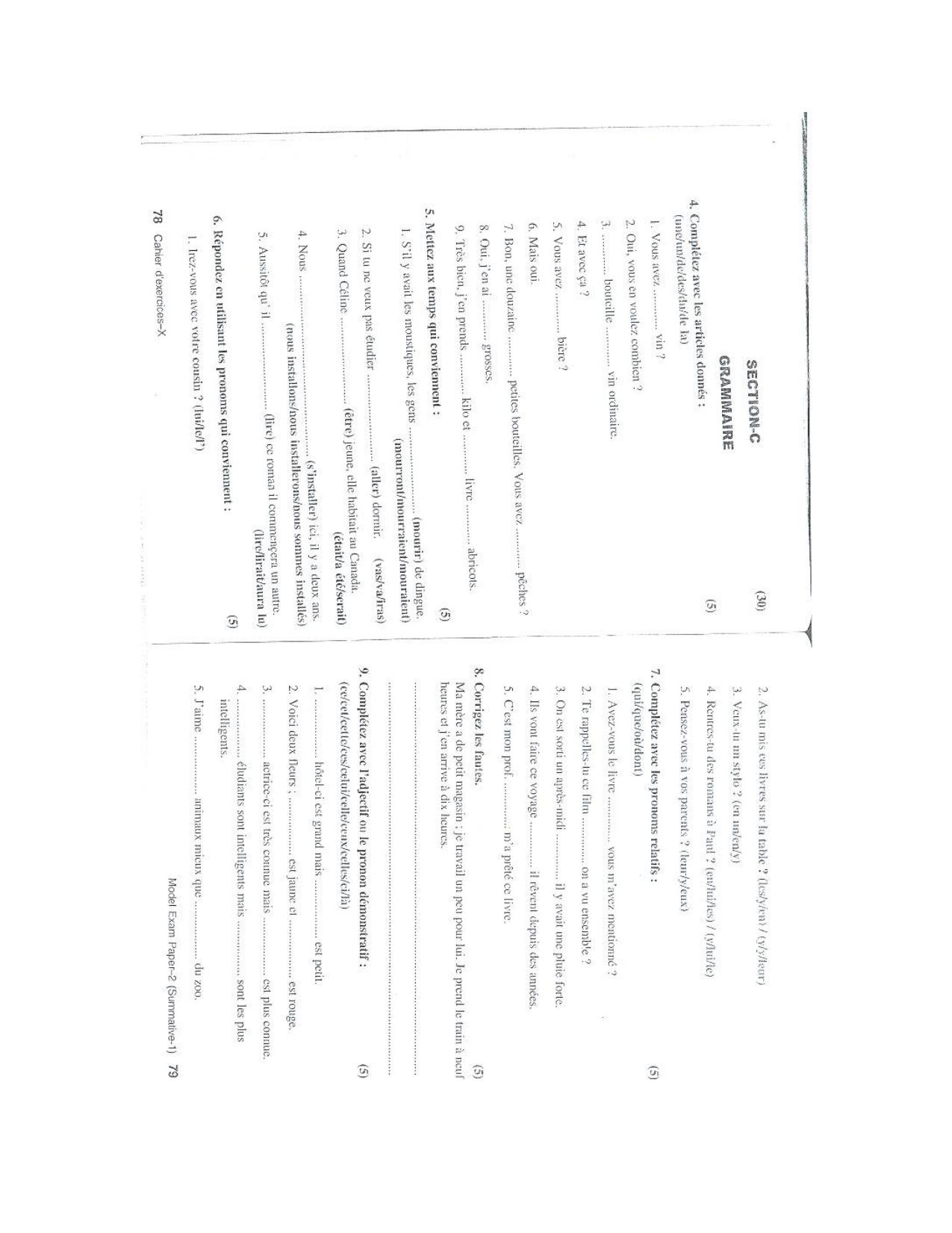 CBSE Worksheets for Class 10 French Assignment 11 - Page 5