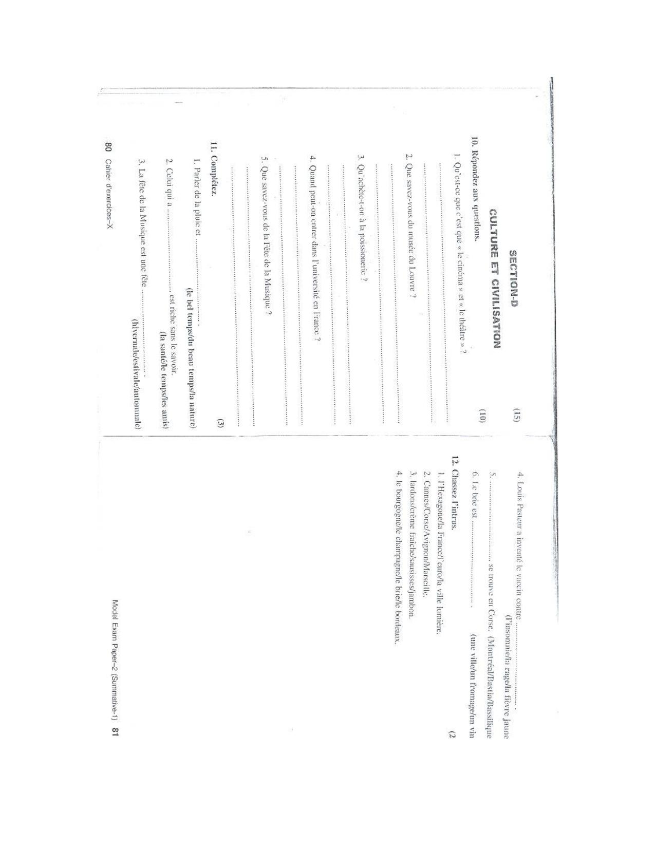 CBSE Worksheets for Class 10 French Assignment 11 - Page 6