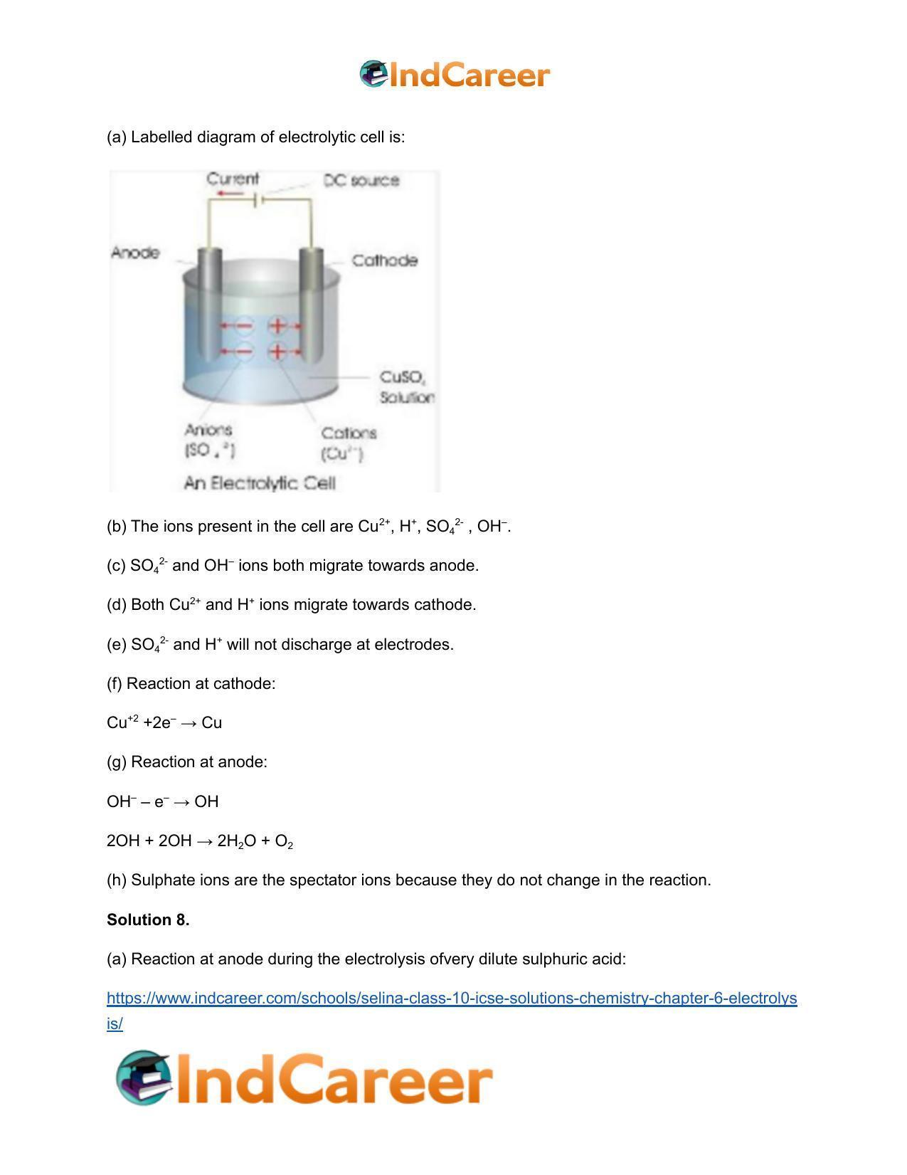Selina Class 10 ICSE Solutions Chemistry : Chapter 6- Electrolysis - Page 7