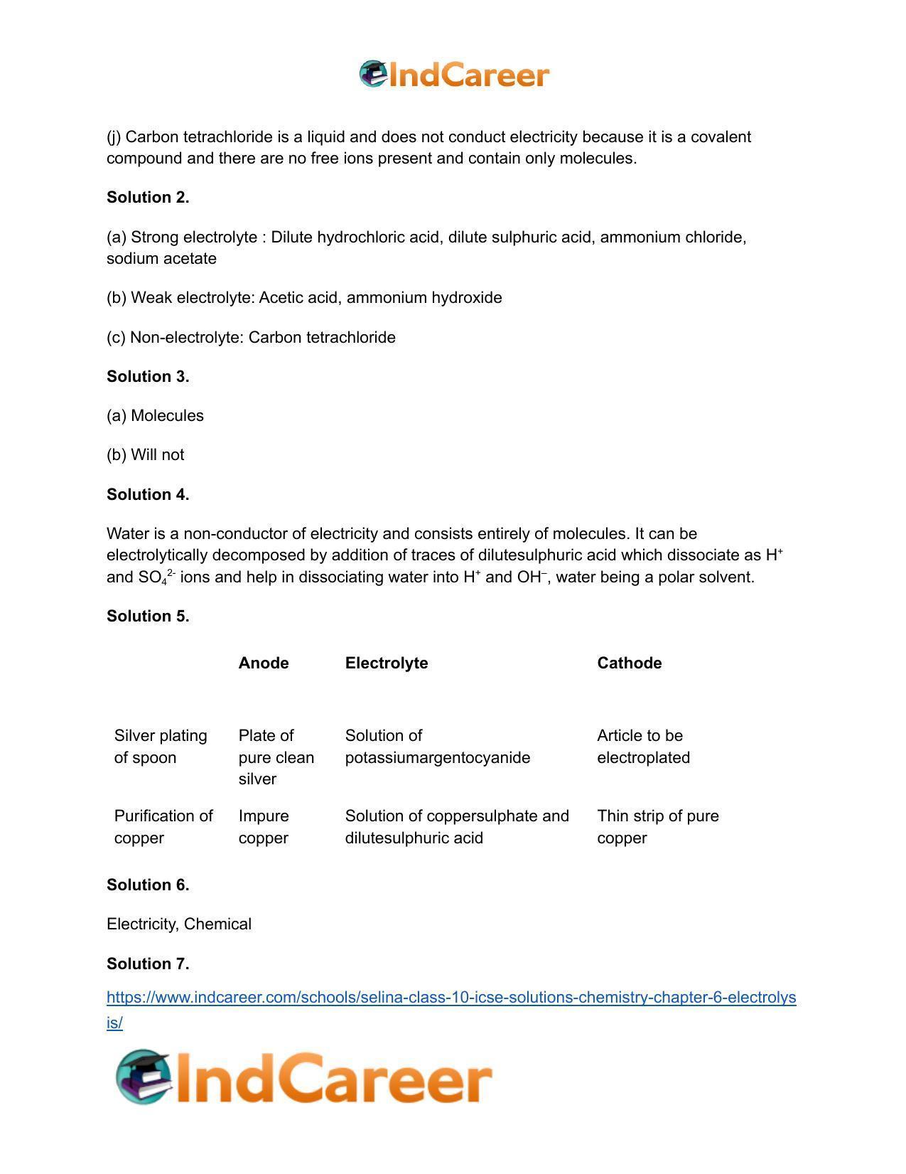 Selina Class 10 ICSE Solutions Chemistry : Chapter 6- Electrolysis - Page 10