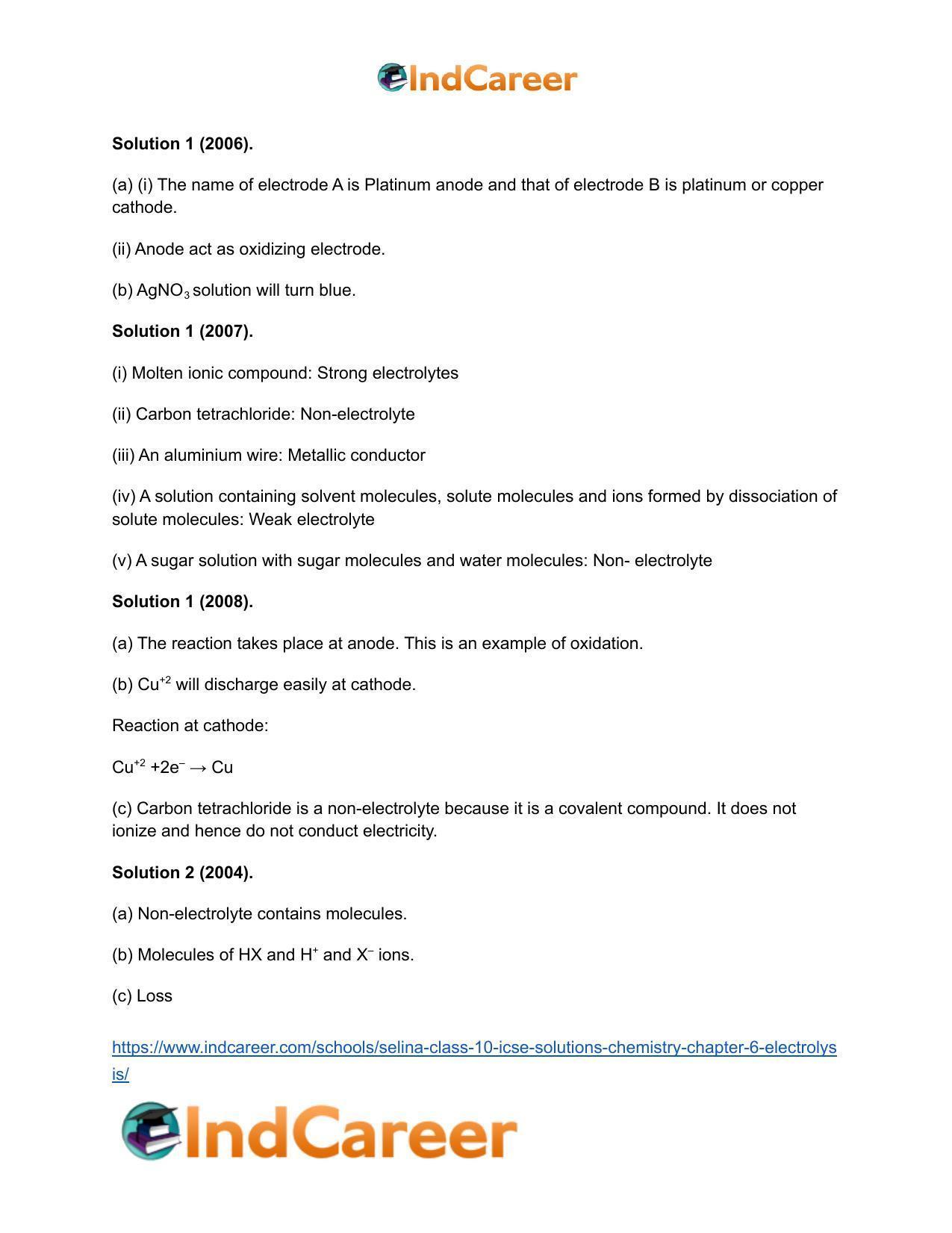 Selina Class 10 ICSE Solutions Chemistry : Chapter 6- Electrolysis - Page 12