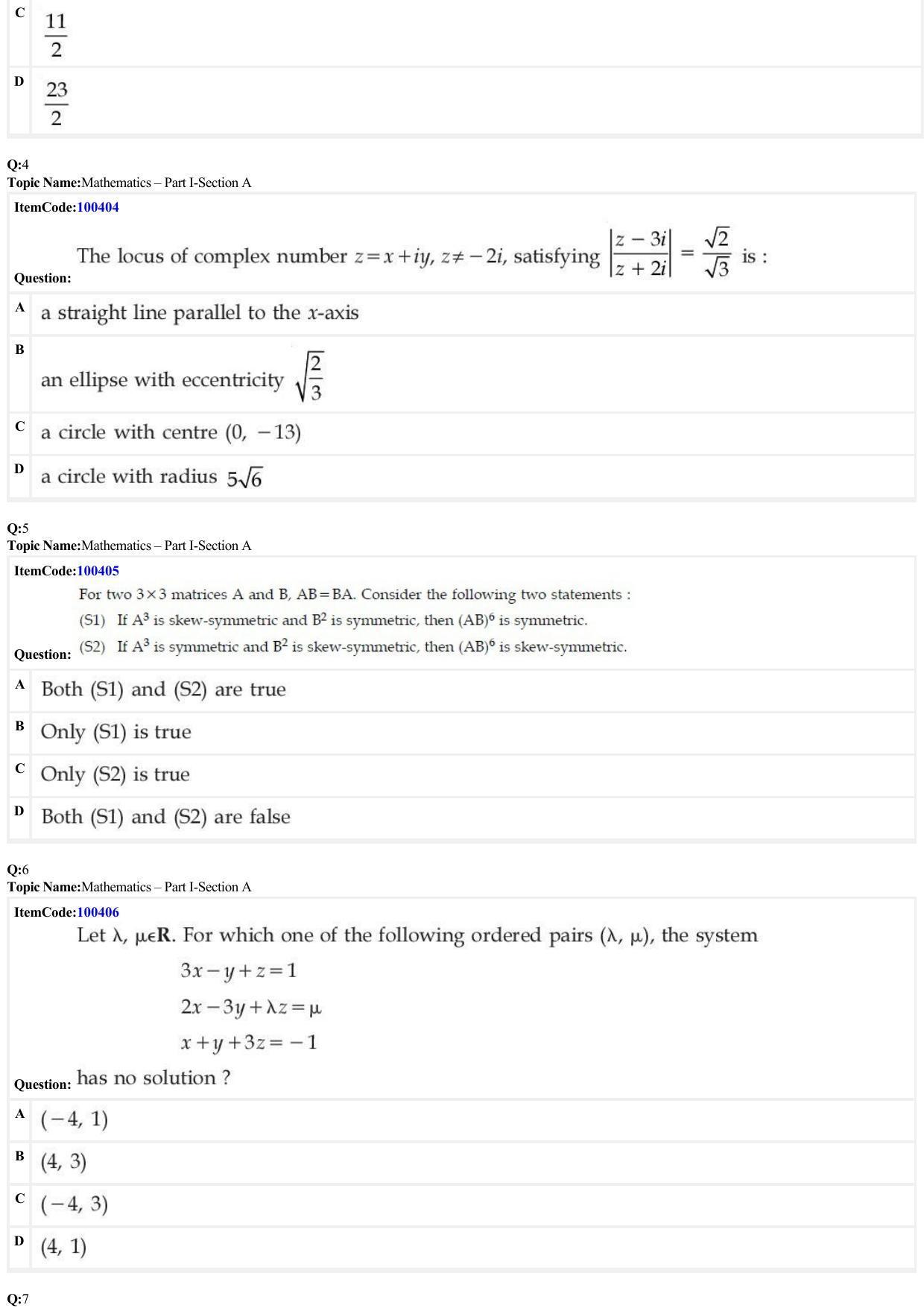 JEE Mains 2022: B Arch & B Planning English (Shift 1) 23-06-2022 Question Paper - Page 2