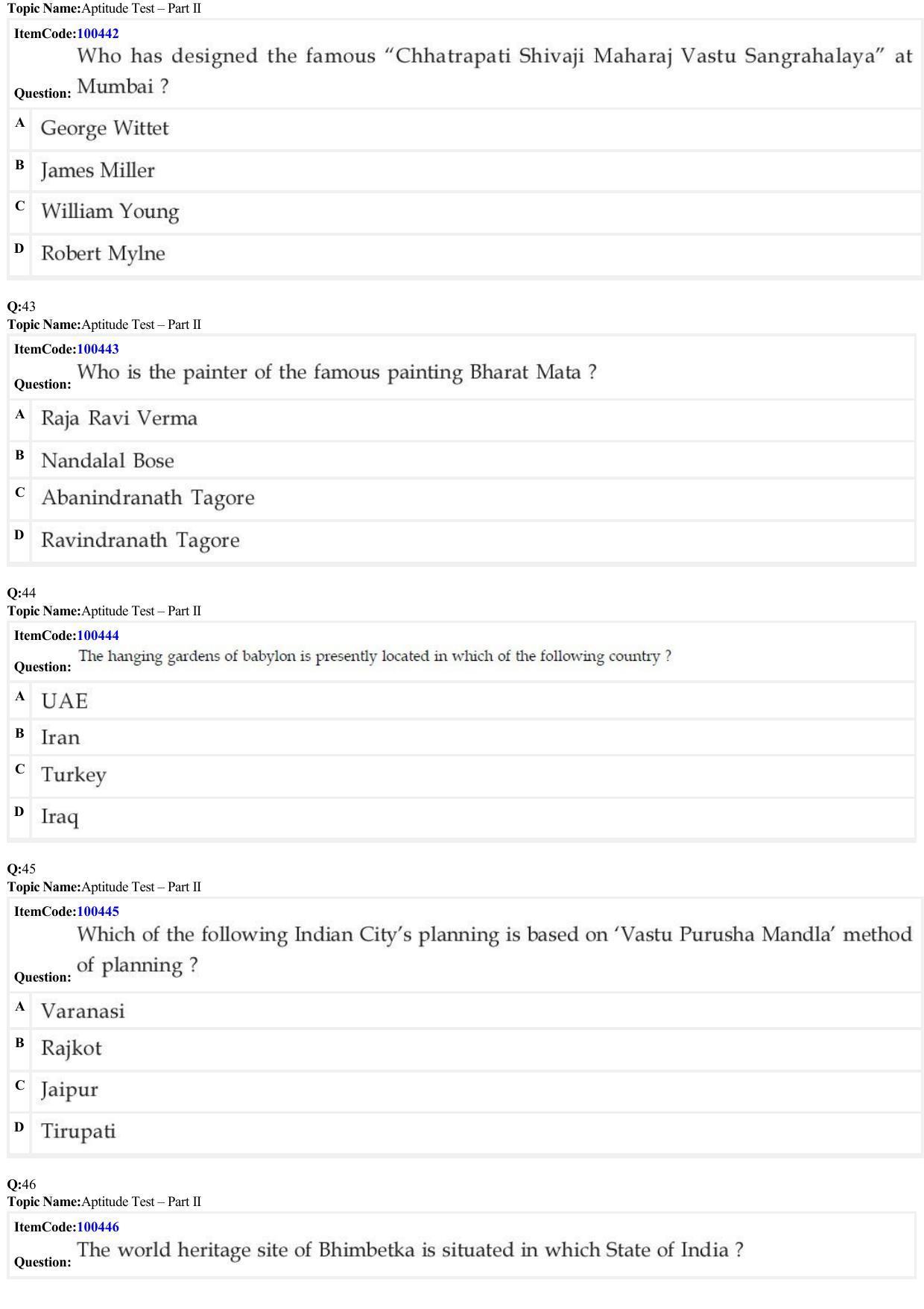 JEE Mains 2022: B Arch & B Planning English (Shift 1) 23-06-2022 Question Paper - Page 12